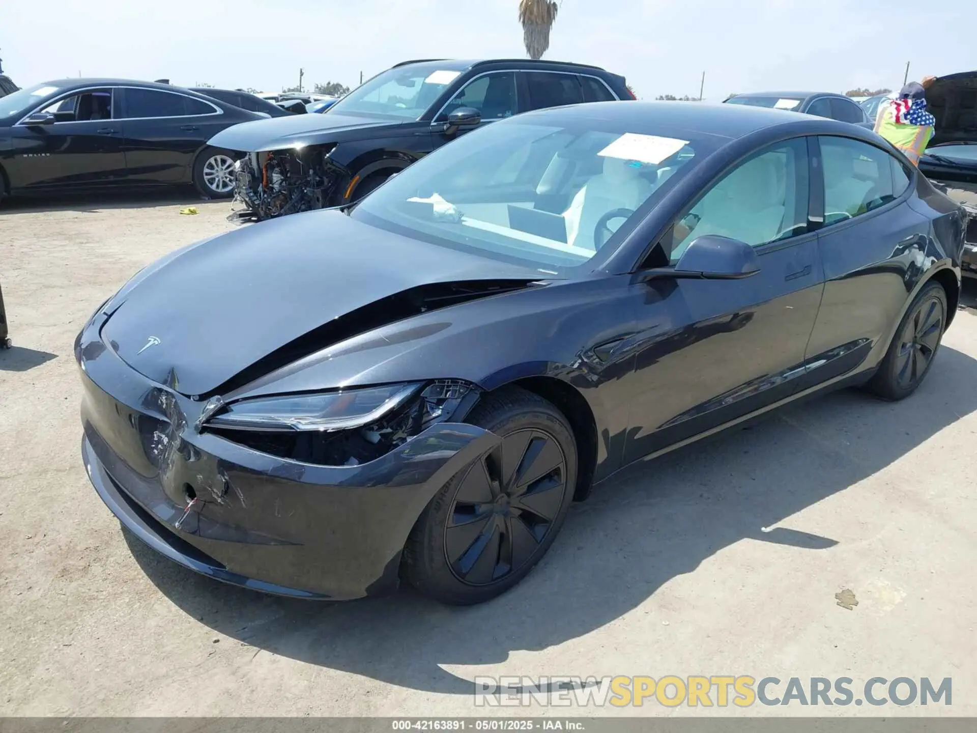 2 Photograph of a damaged car 5YJ3E1EAXSF983053 TESLA MODEL 3 2025