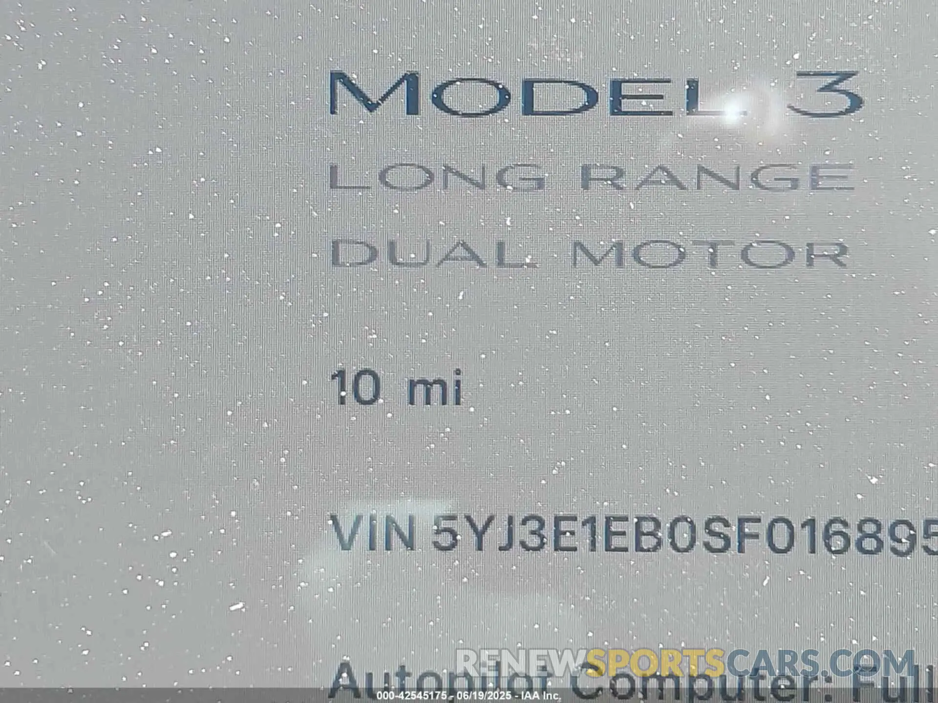14 Photograph of a damaged car 5YJ3E1EB0SF016895 TESLA MODEL 3 2025