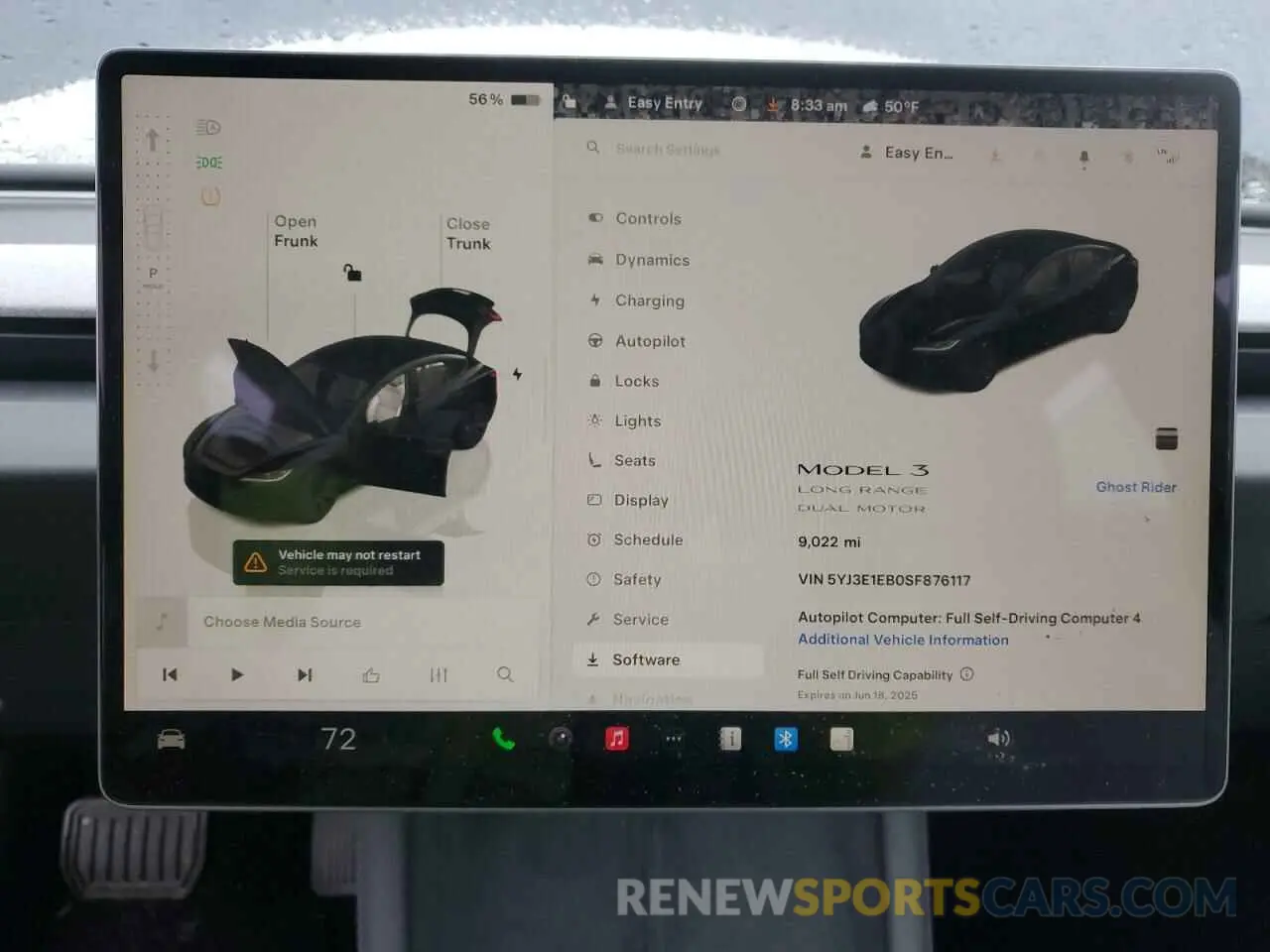 9 Photograph of a damaged car 5YJ3E1EB0SF876117 TESLA MODEL 3 2025