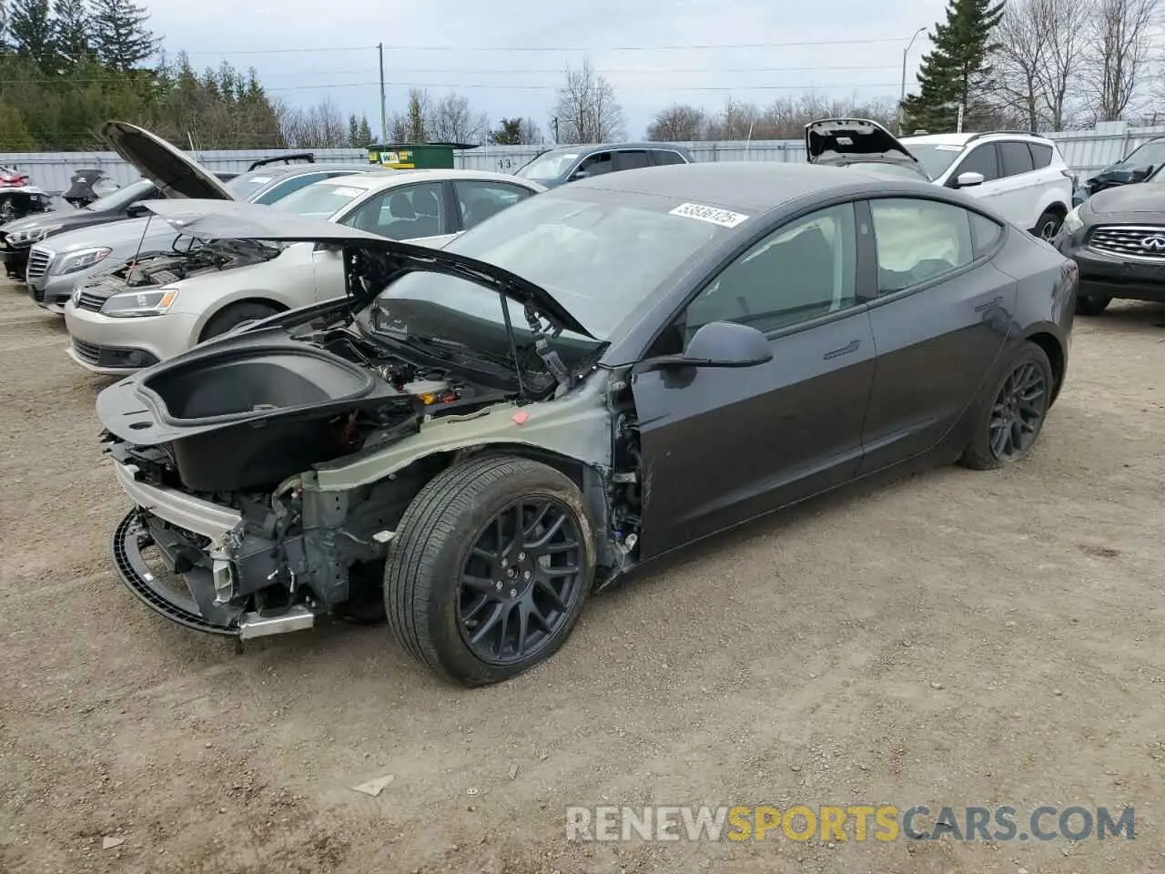 1 Photograph of a damaged car 5YJ3E1EB2SF884851 TESLA MODEL 3 2025