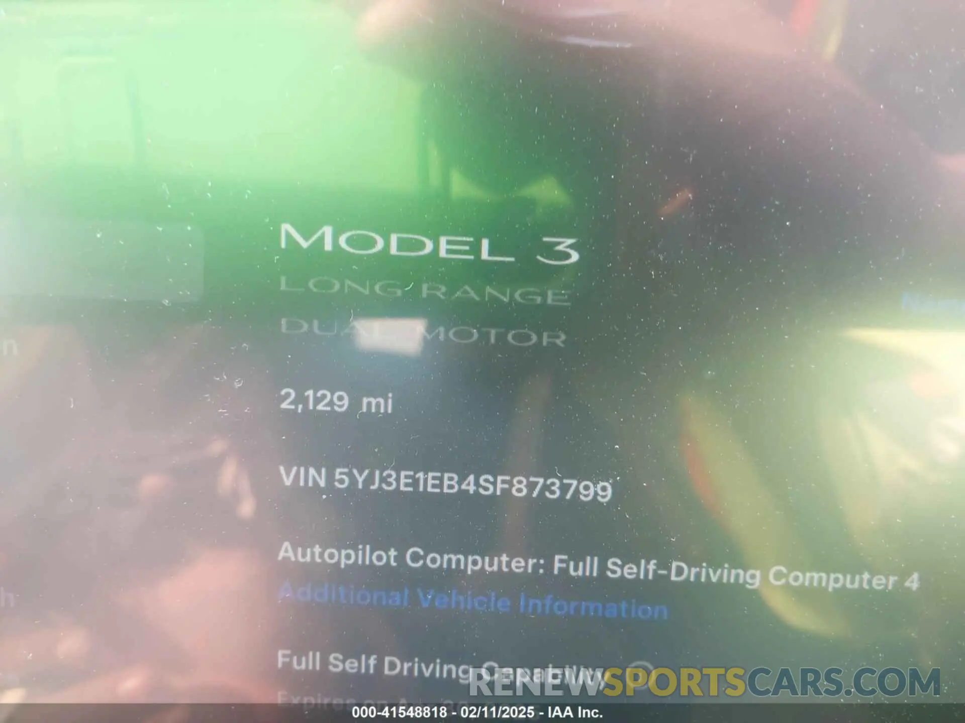 7 Photograph of a damaged car 5YJ3E1EB4SF873799 TESLA MODEL 3 2025