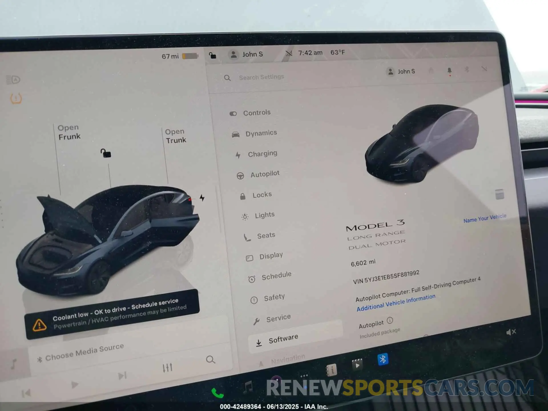7 Photograph of a damaged car 5YJ3E1EB5SF881992 TESLA MODEL 3 2025