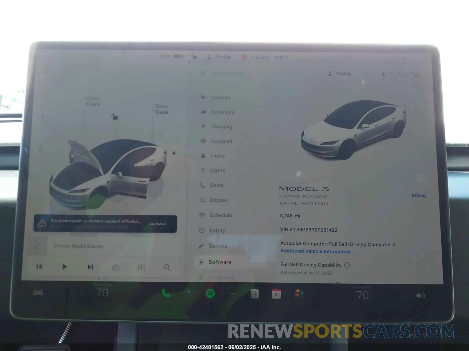7 Photograph of a damaged car 5YJ3E1EB7SF931422 TESLA MODEL 3 2025