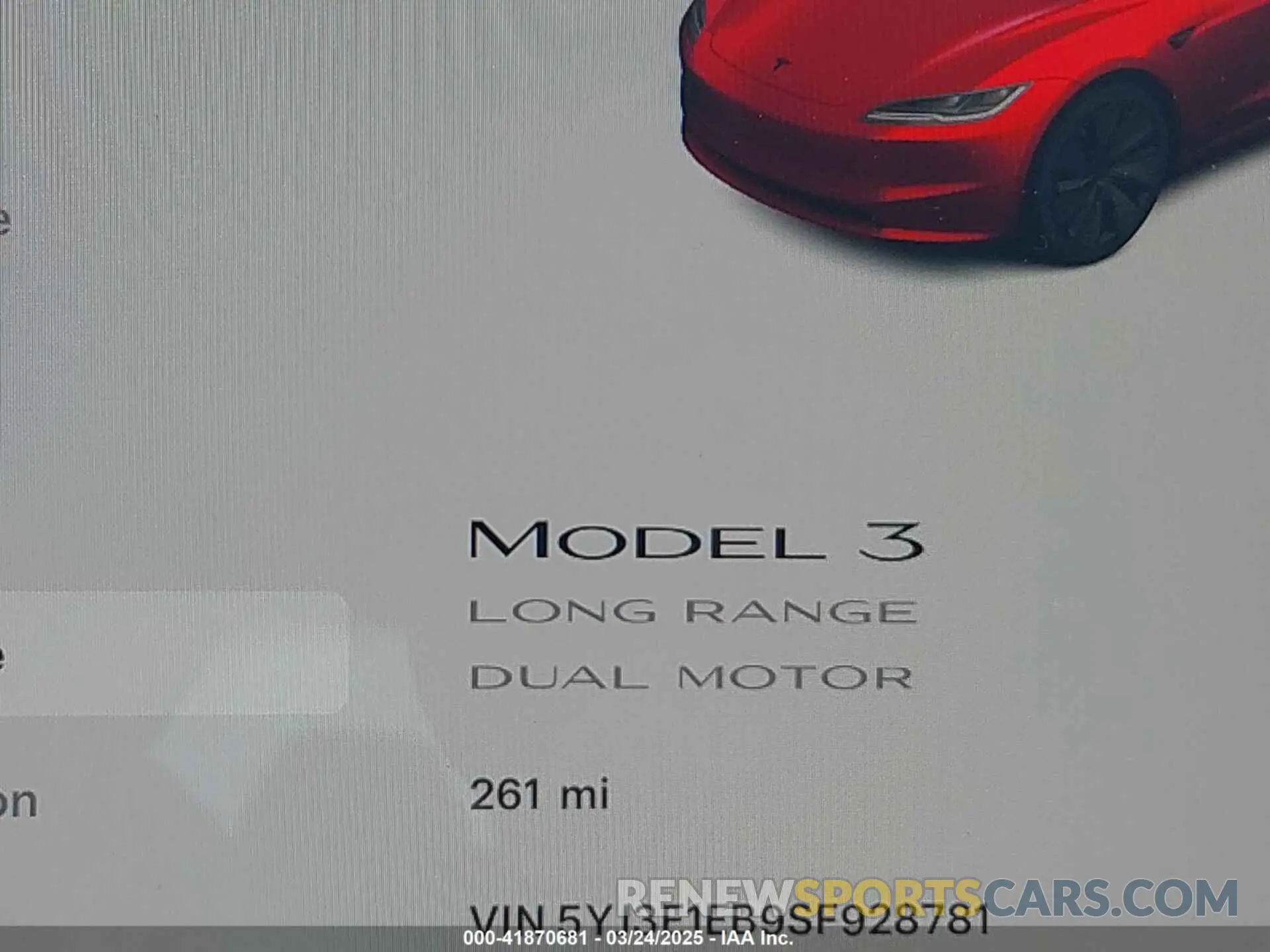 16 Photograph of a damaged car 5YJ3E1EB9SF928781 TESLA MODEL 3 2025