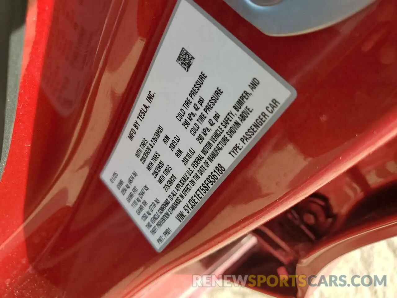 14 Photograph of a damaged car 5YJ3E1ET5SF936188 TESLA MODEL 3 2025