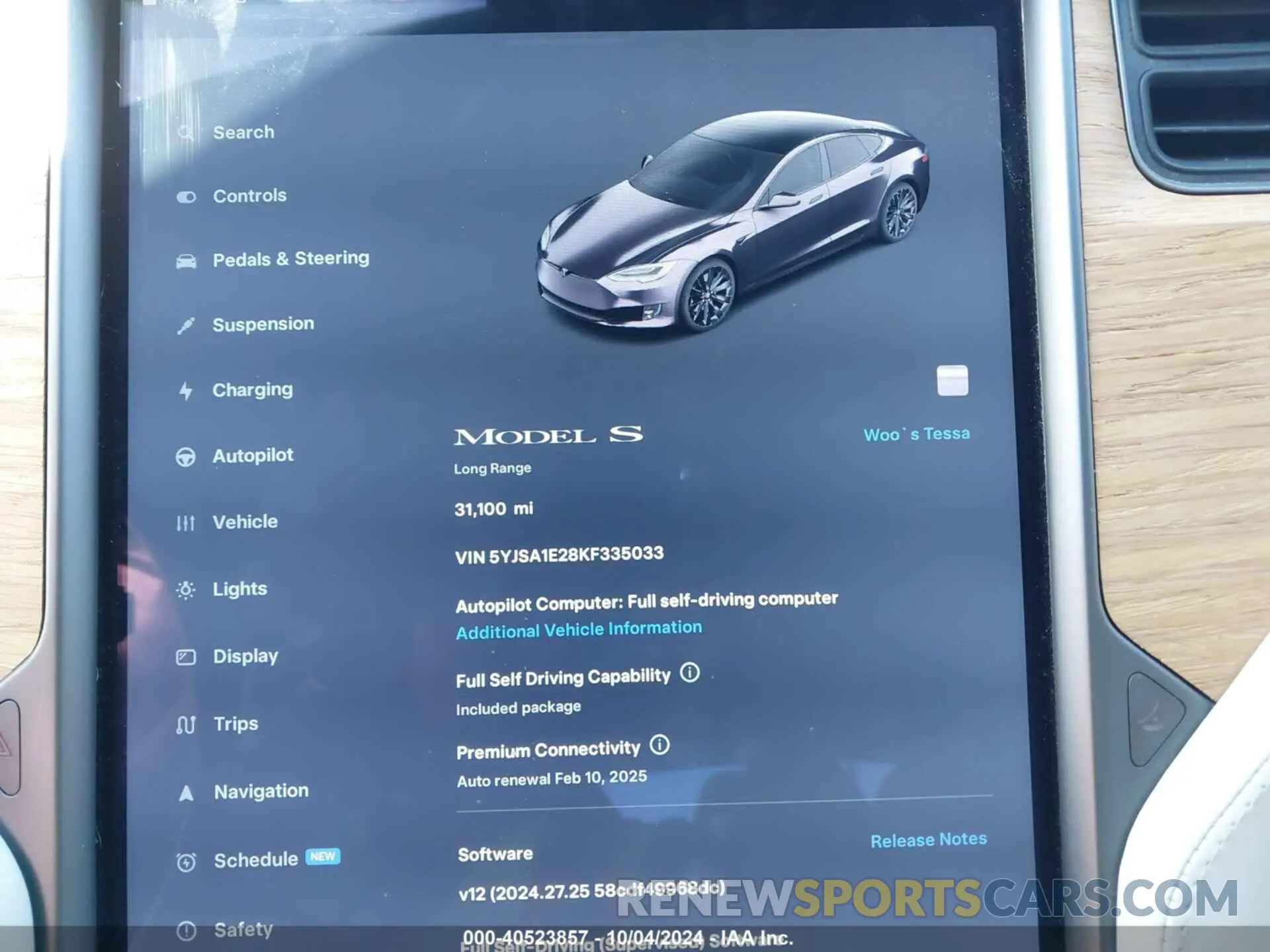 7 Photograph of a damaged car 5YJSA1E28KF335033 TESLA MODEL S 2019