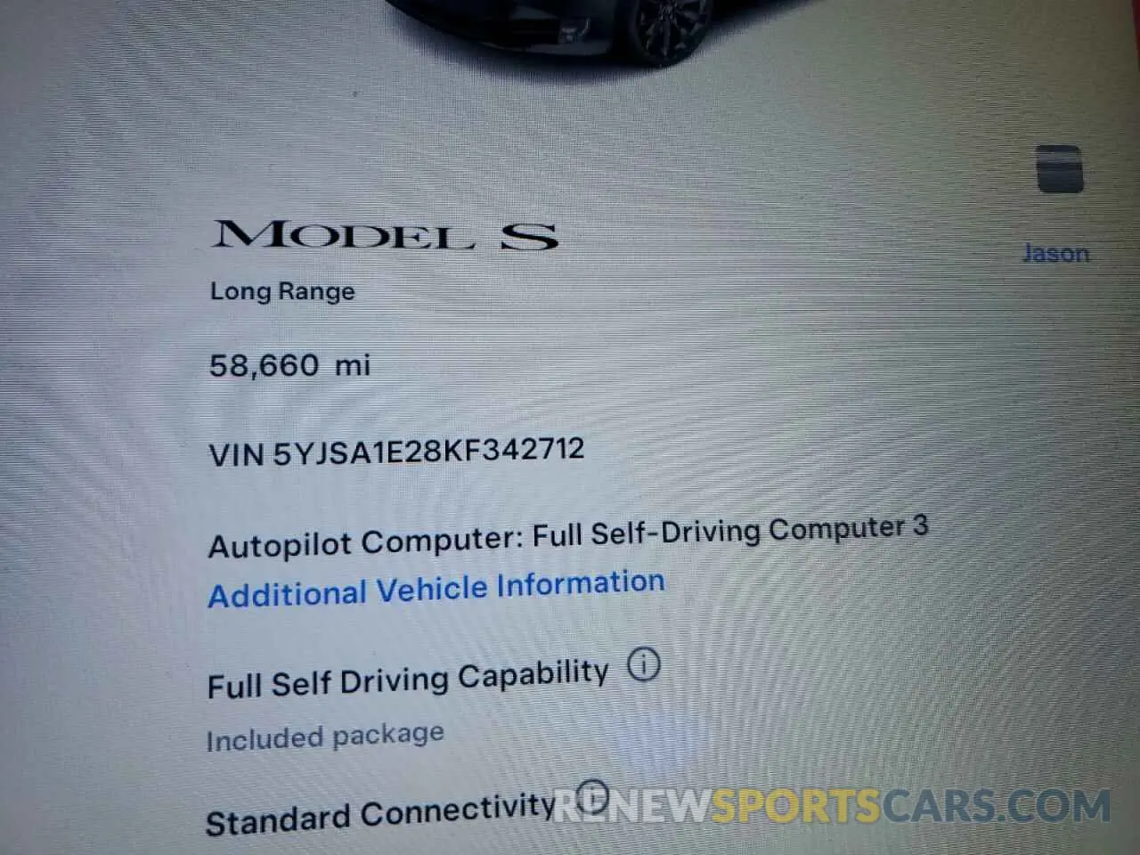 9 Photograph of a damaged car 5YJSA1E28KF342712 TESLA MODEL S 2019