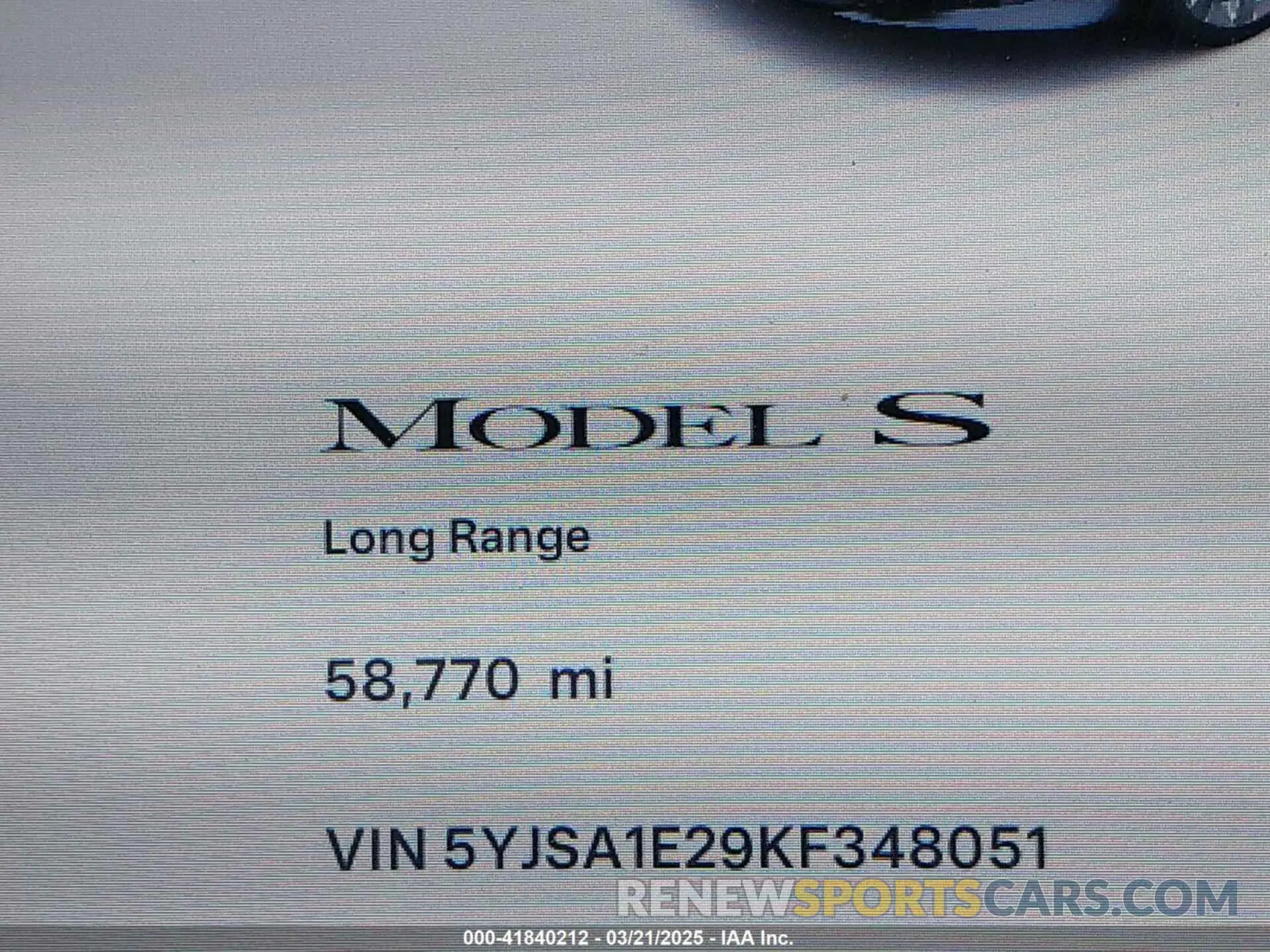 16 Photograph of a damaged car 5YJSA1E29KF348051 TESLA MODEL S 2019