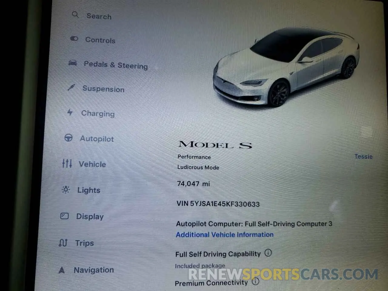 9 Photograph of a damaged car 5YJSA1E45KF330633 TESLA MODEL S 2019
