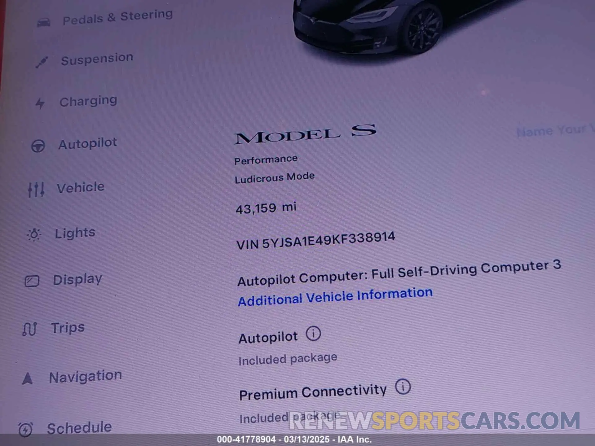 7 Photograph of a damaged car 5YJSA1E49KF338914 TESLA MODEL S 2019