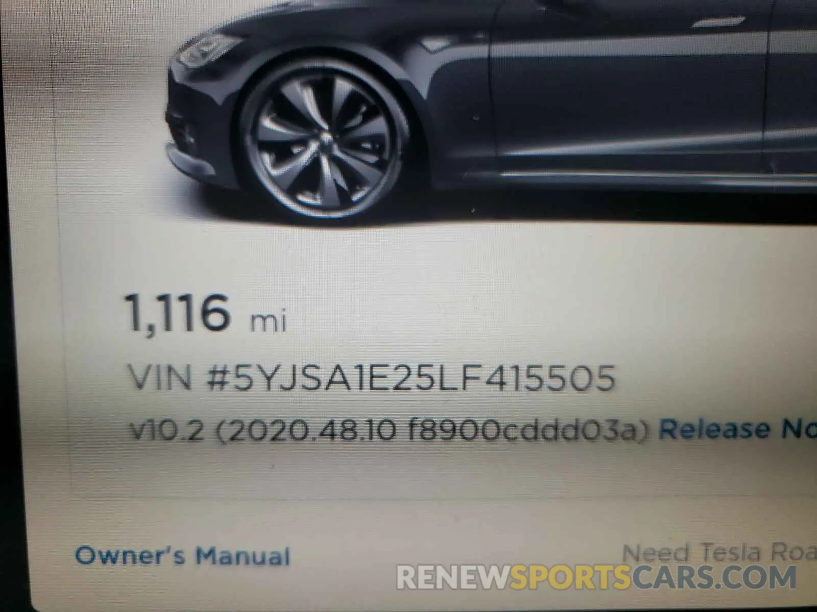 8 Photograph of a damaged car 5YJSA1E25LF415505 TESLA MODEL S 2020