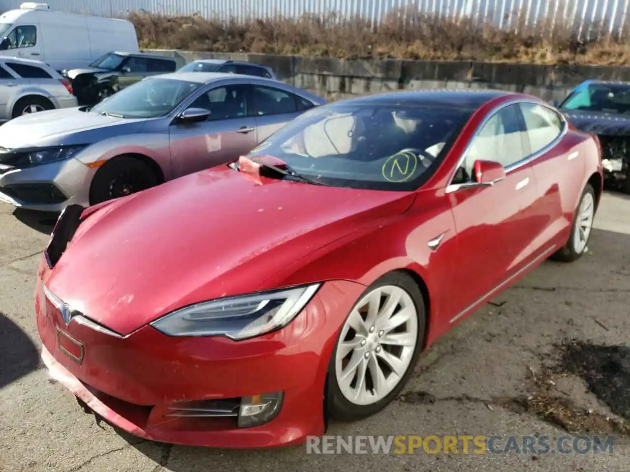 2 Photograph of a damaged car 5YJSA1E26LF369148 TESLA MODEL S 2020