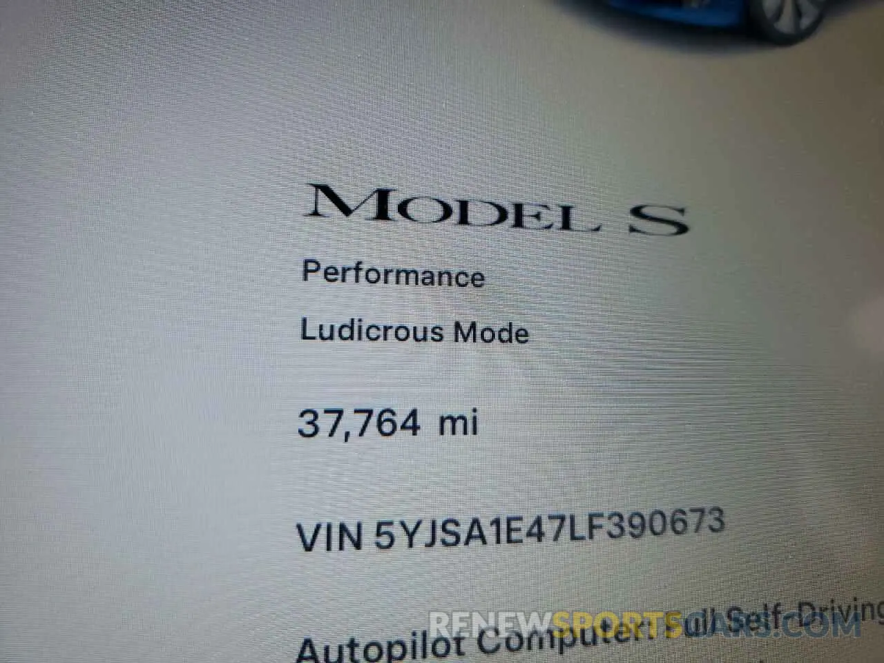 9 Photograph of a damaged car 5YJSA1E47LF390673 TESLA MODEL S 2020