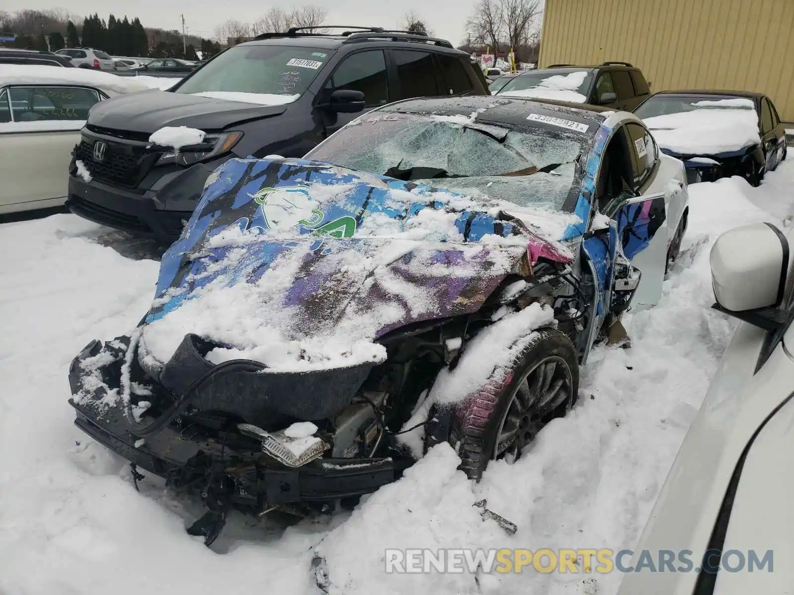 2 Photograph of a damaged car 5YJSA1E47LF397073 TESLA MODEL S 2020