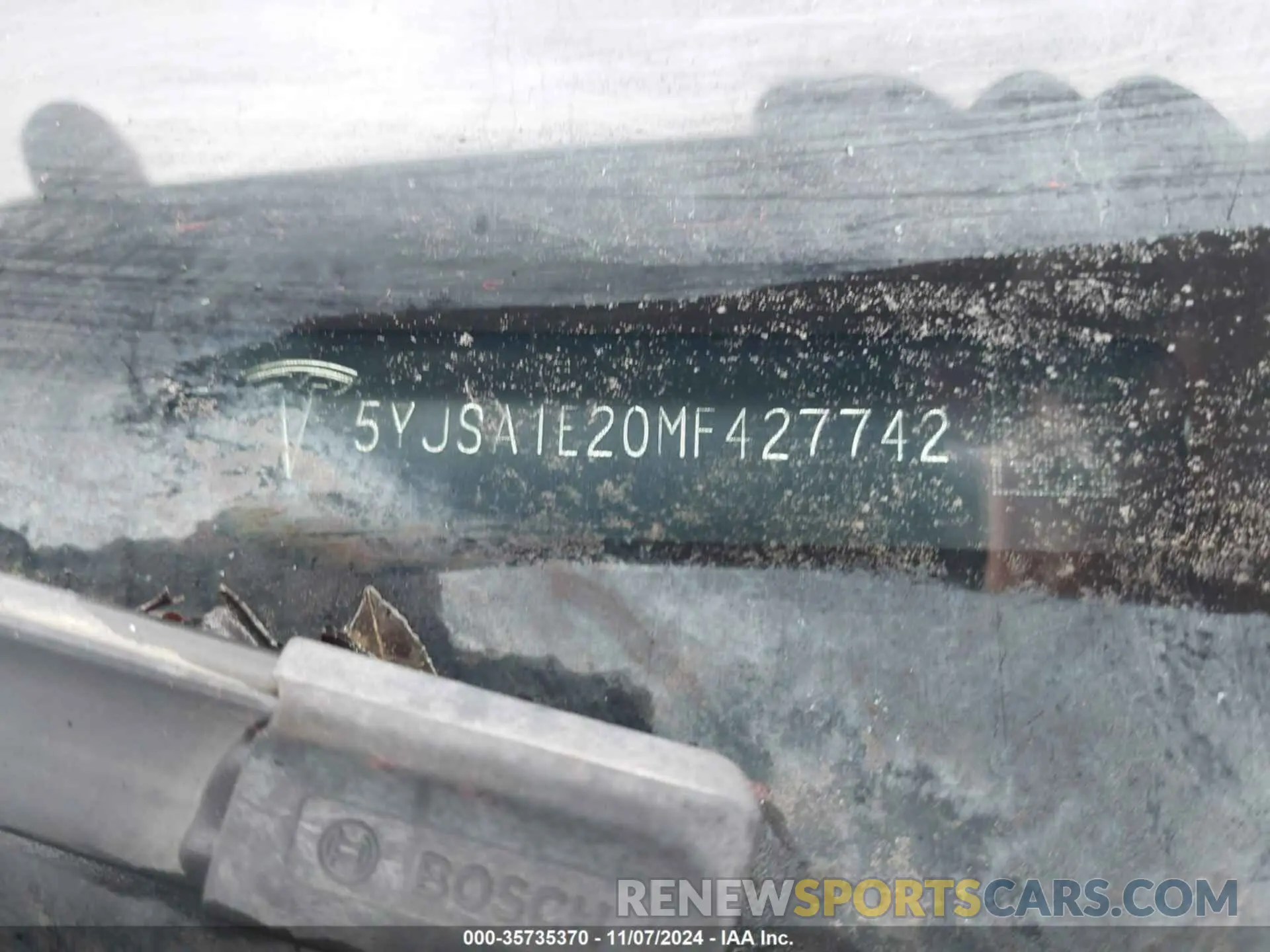9 Photograph of a damaged car 5YJSA1E20MF427742 TESLA MODEL S 2021