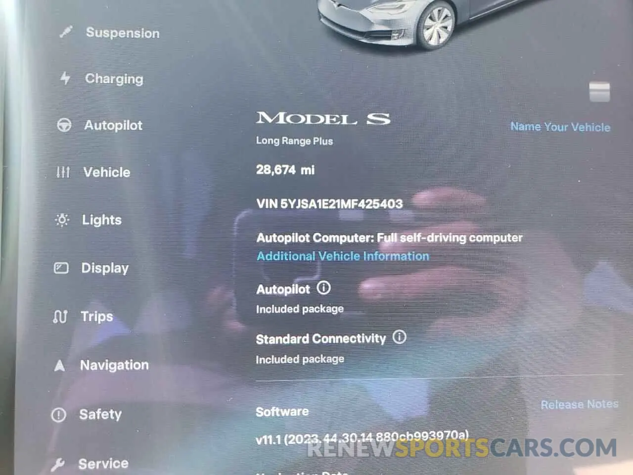 9 Photograph of a damaged car 5YJSA1E21MF425403 TESLA MODEL S 2021