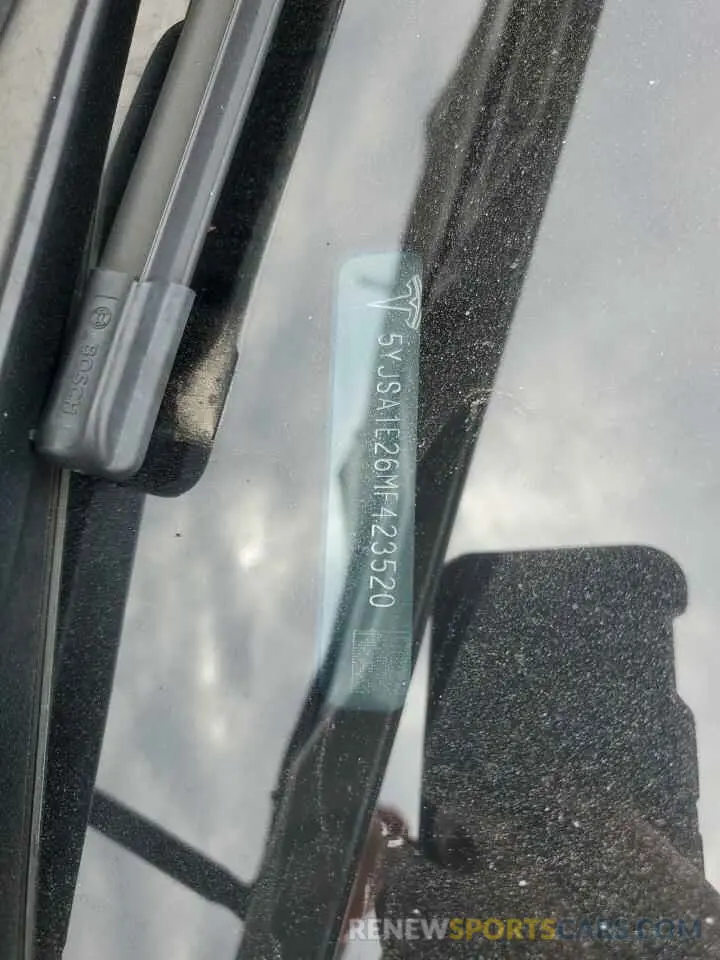 13 Photograph of a damaged car 5YJSA1E26MF423520 TESLA MODEL S 2021