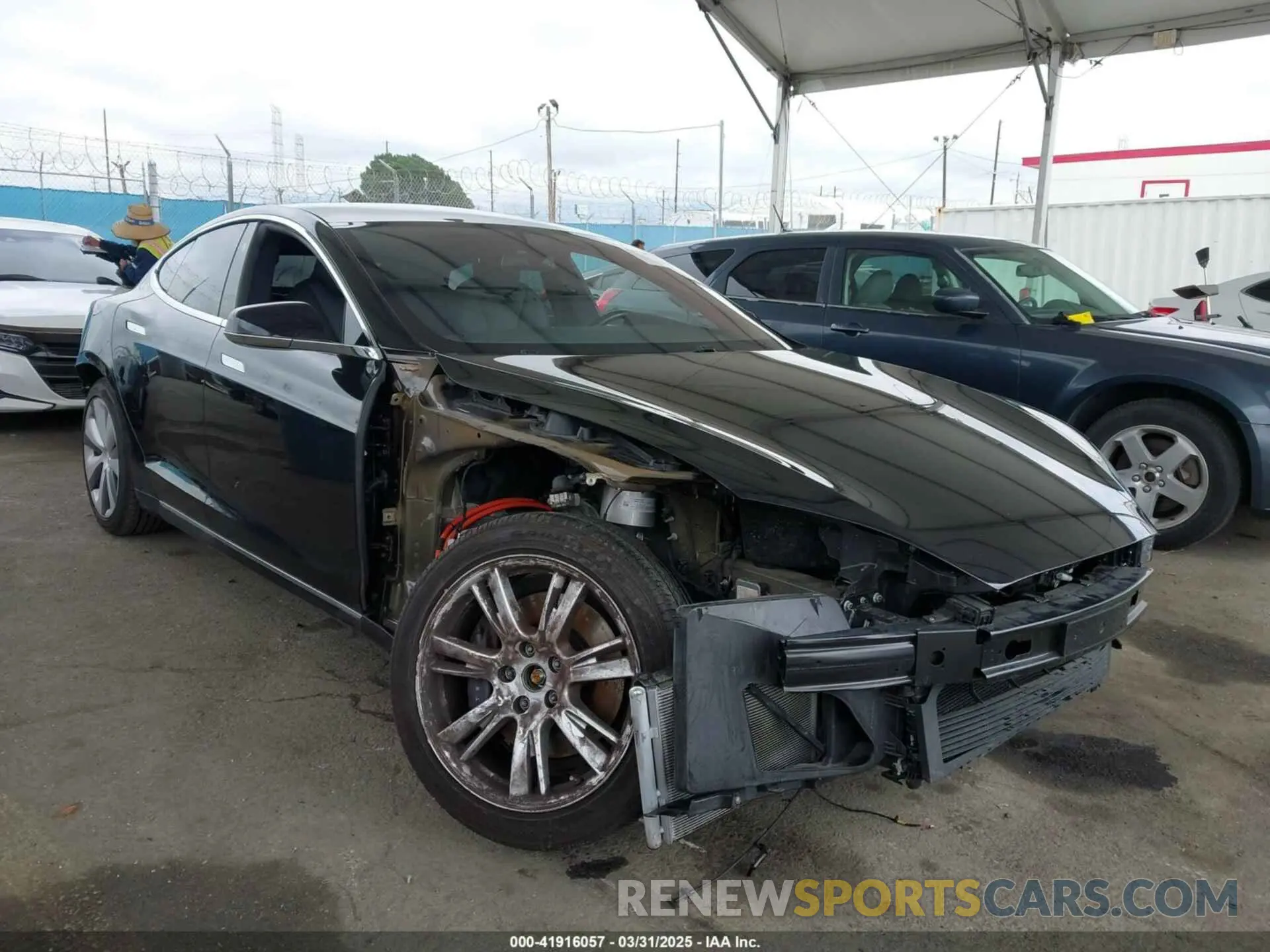 1 Photograph of a damaged car 5YJSA1E26MF424697 TESLA MODEL S 2021