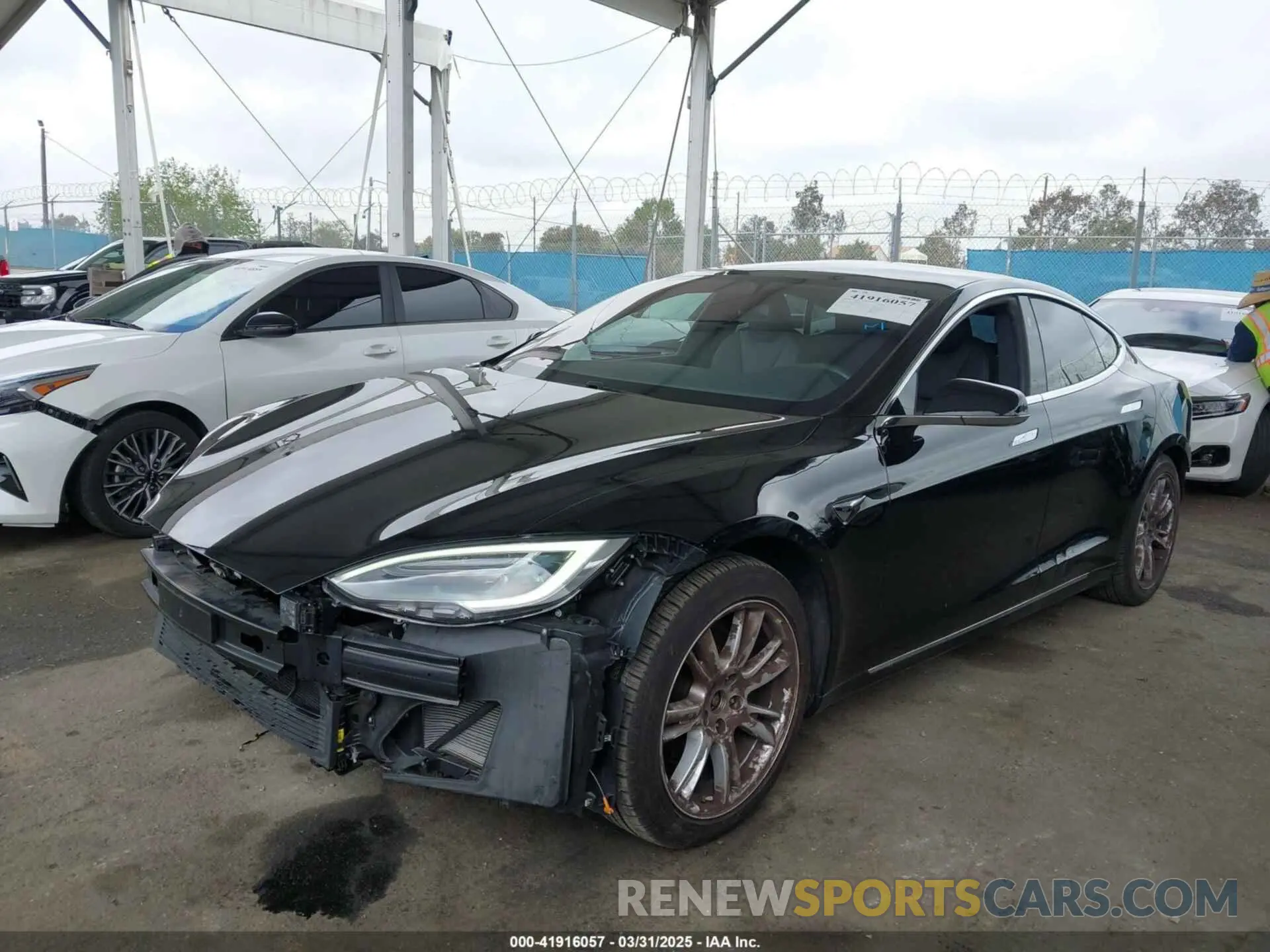 2 Photograph of a damaged car 5YJSA1E26MF424697 TESLA MODEL S 2021