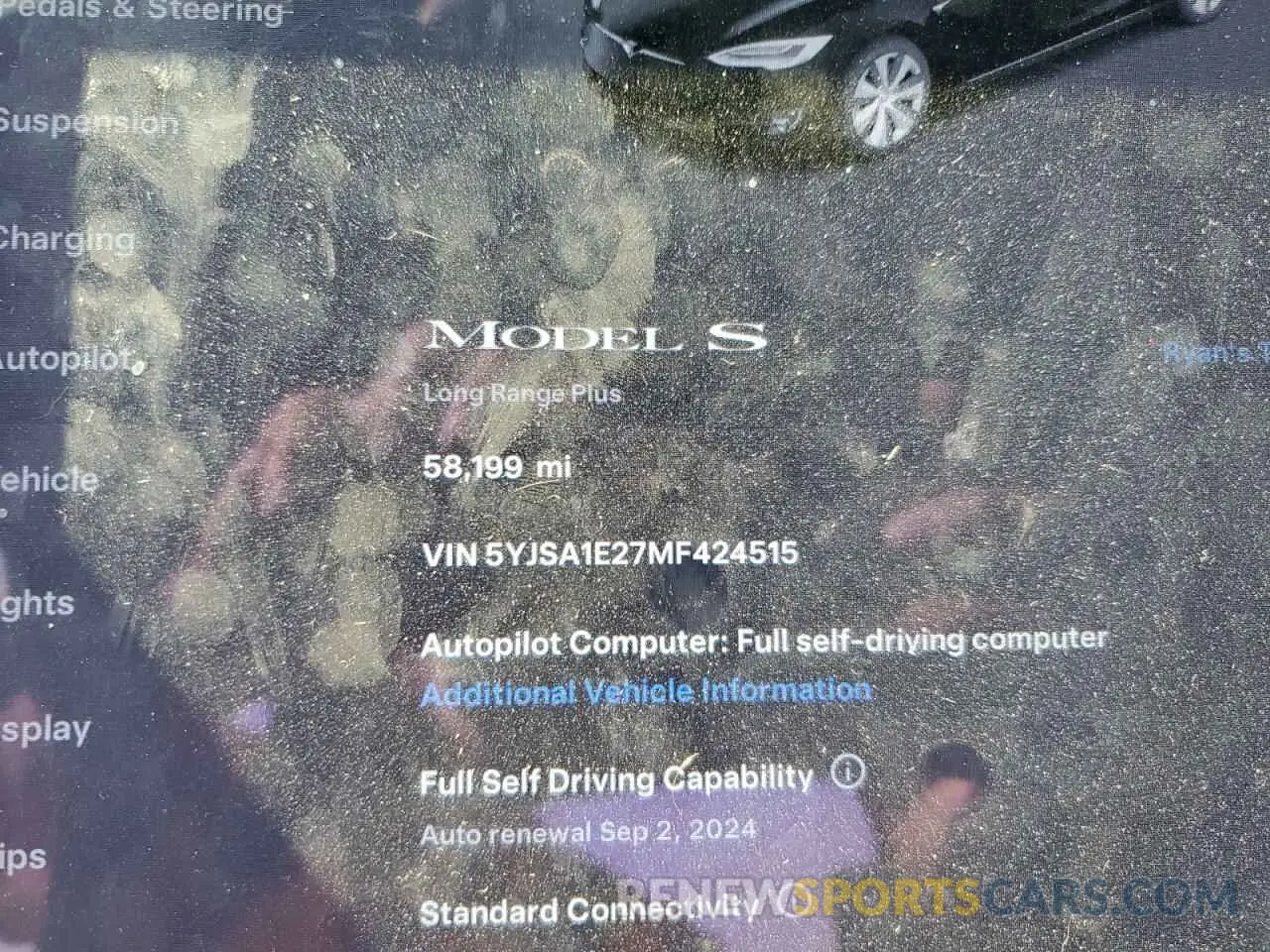 9 Photograph of a damaged car 5YJSA1E27MF424515 TESLA MODEL S 2021