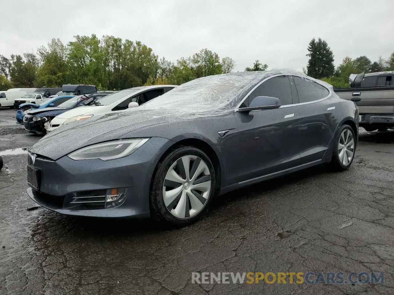 1 Photograph of a damaged car 5YJSA1E28MF423888 TESLA MODEL S 2021