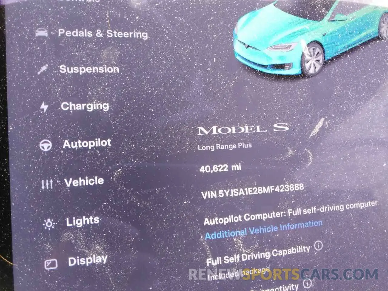 9 Photograph of a damaged car 5YJSA1E28MF423888 TESLA MODEL S 2021