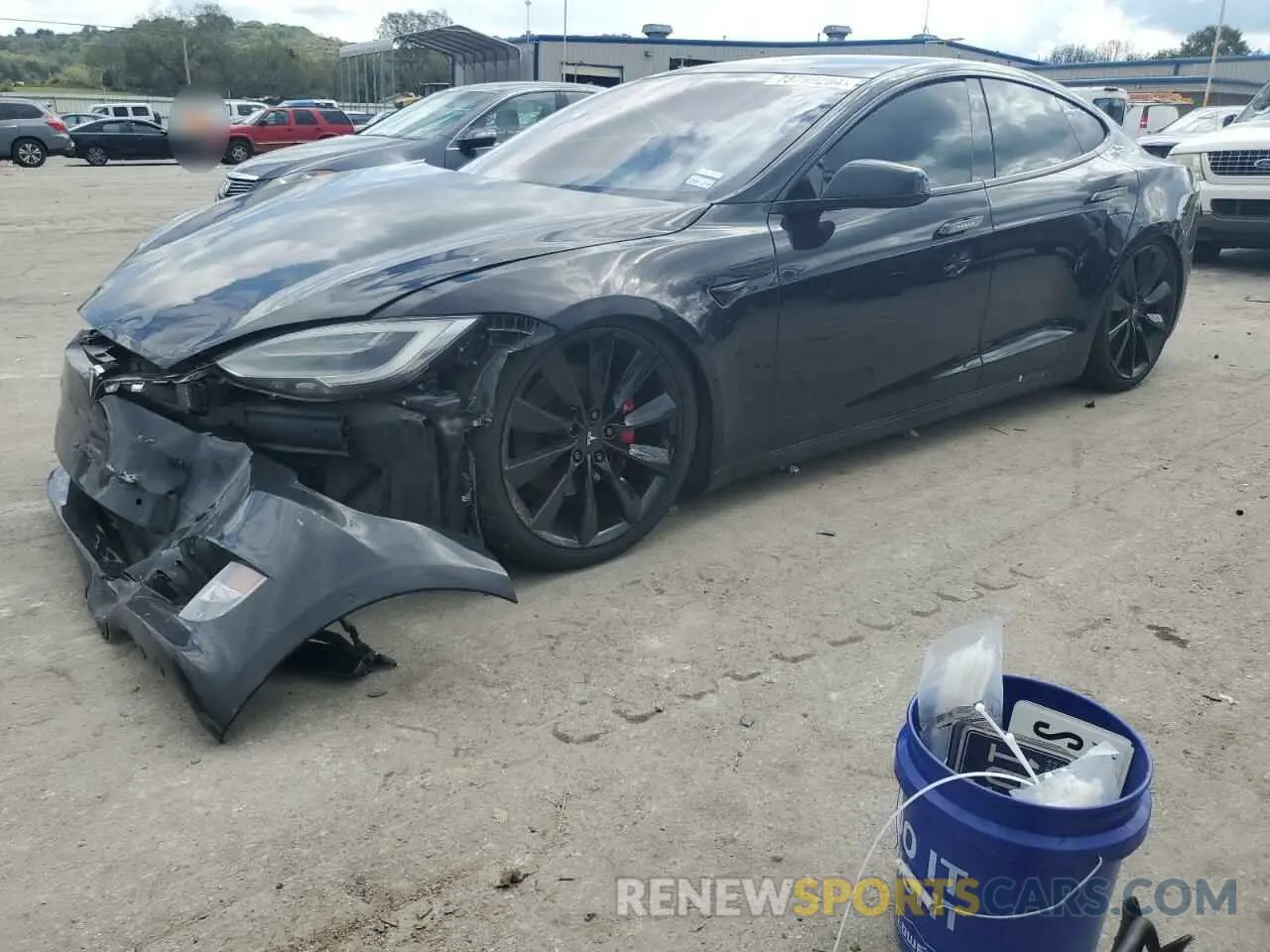 1 Photograph of a damaged car 5YJSA1E29MF423754 TESLA MODEL S 2021