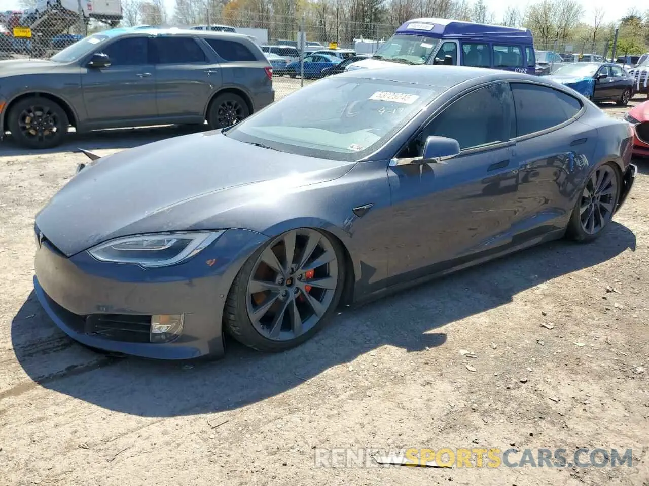 1 Photograph of a damaged car 5YJSA1E40MF423935 TESLA MODEL S 2021