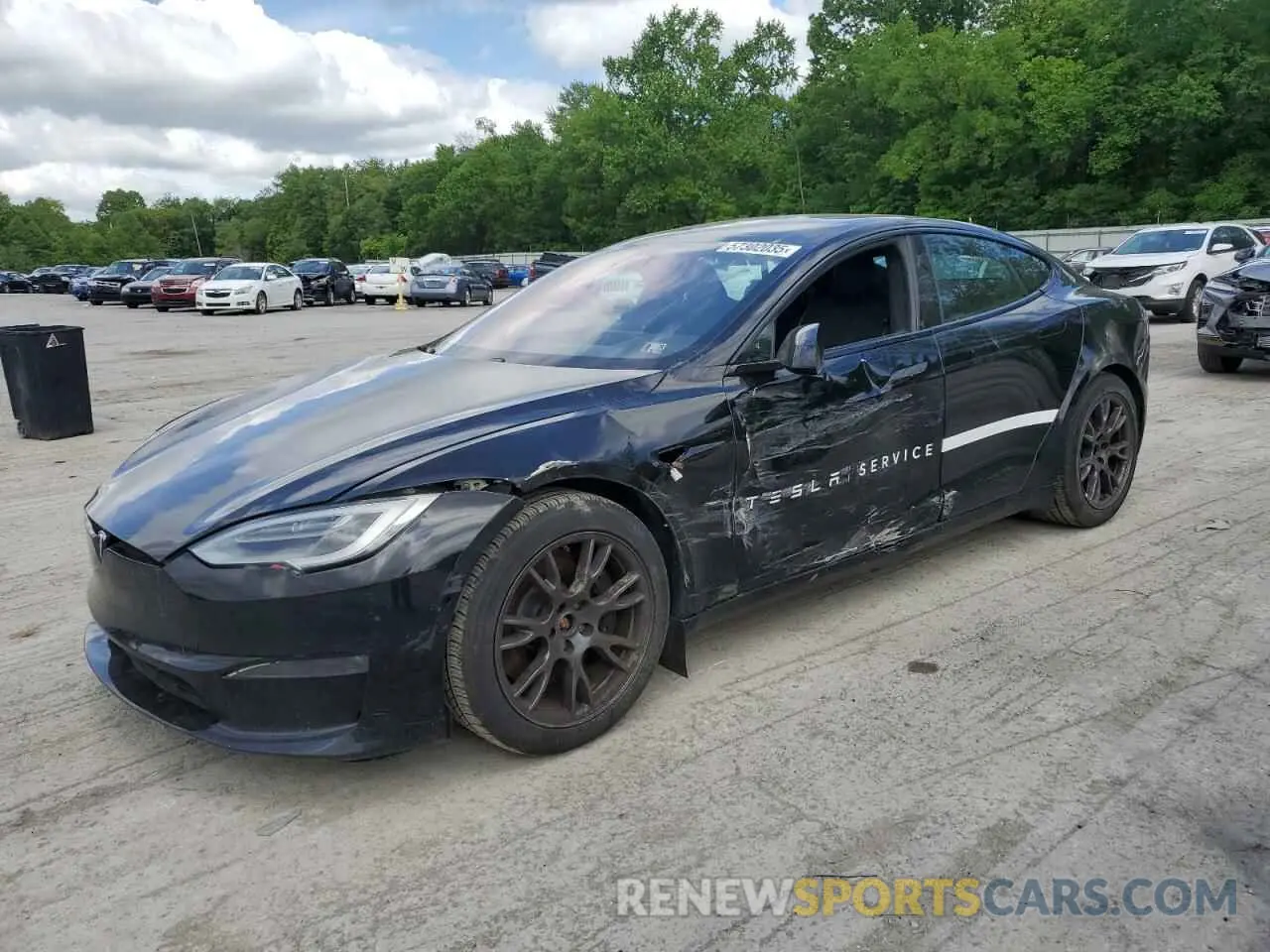 1 Photograph of a damaged car 5YJSA1E52MF428241 TESLA MODEL S 2021