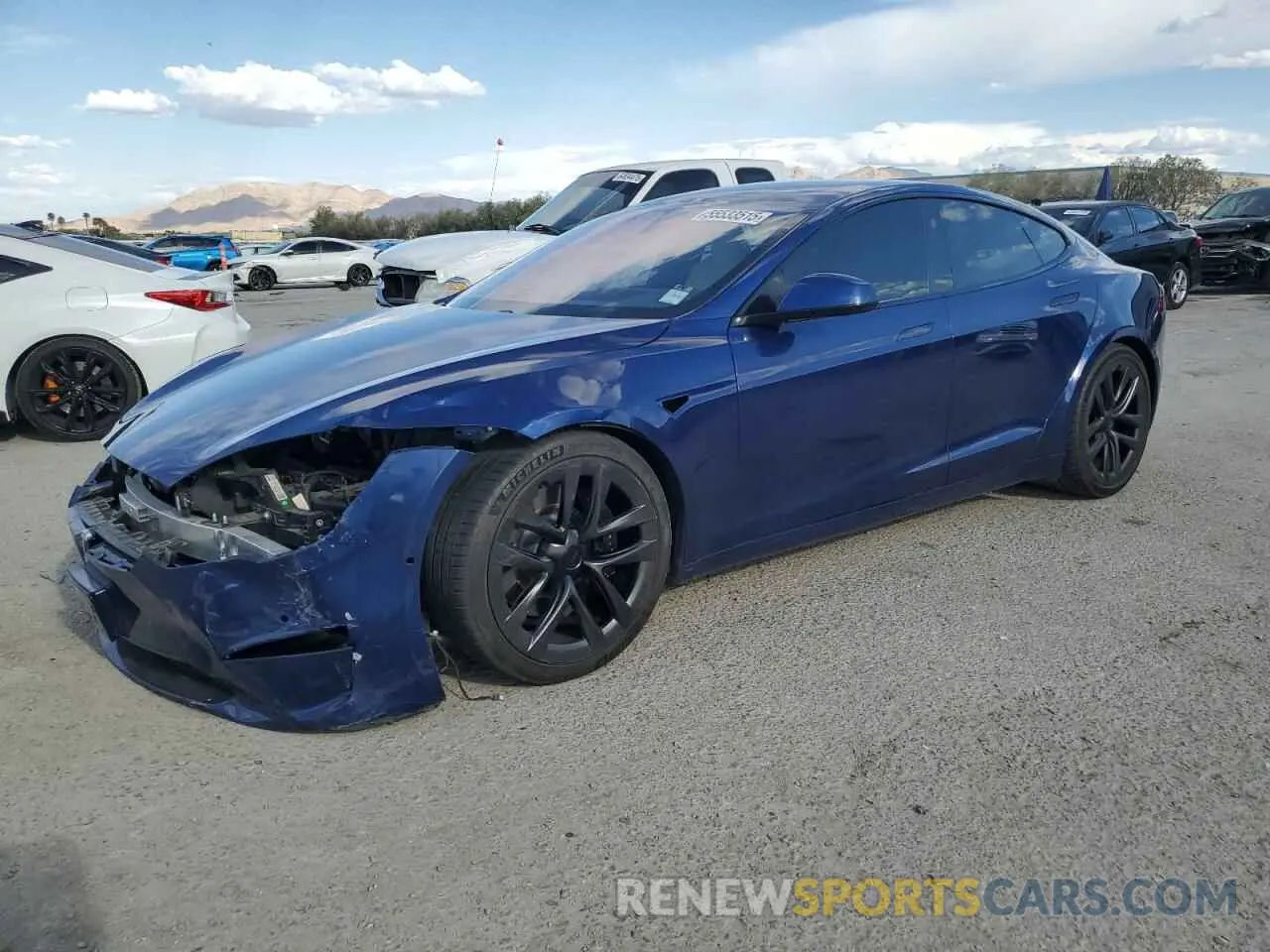 1 Photograph of a damaged car 5YJSA1E52MF437103 TESLA MODEL S 2021