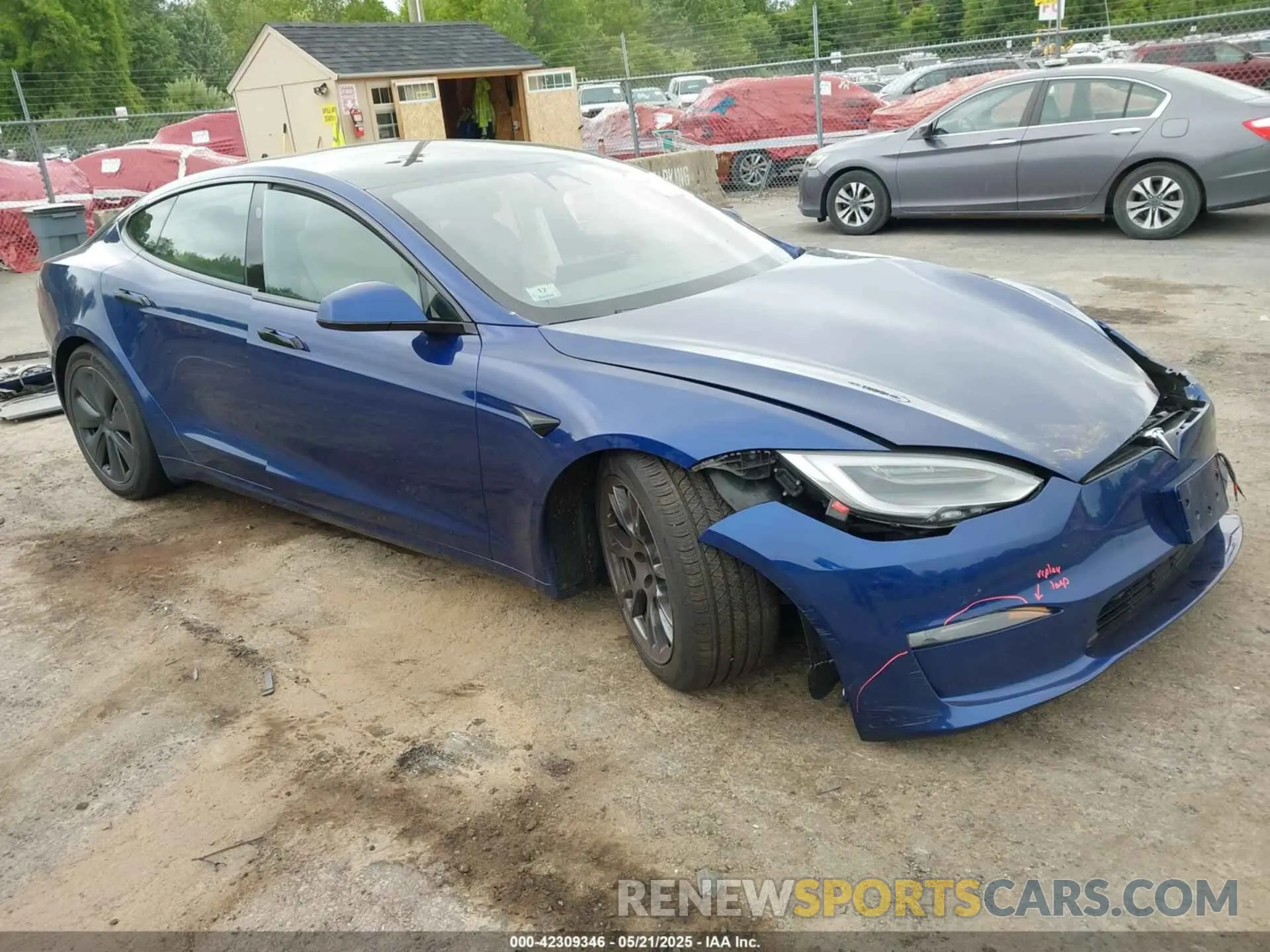 1 Photograph of a damaged car 5YJSA1E54MF455554 TESLA MODEL S 2021