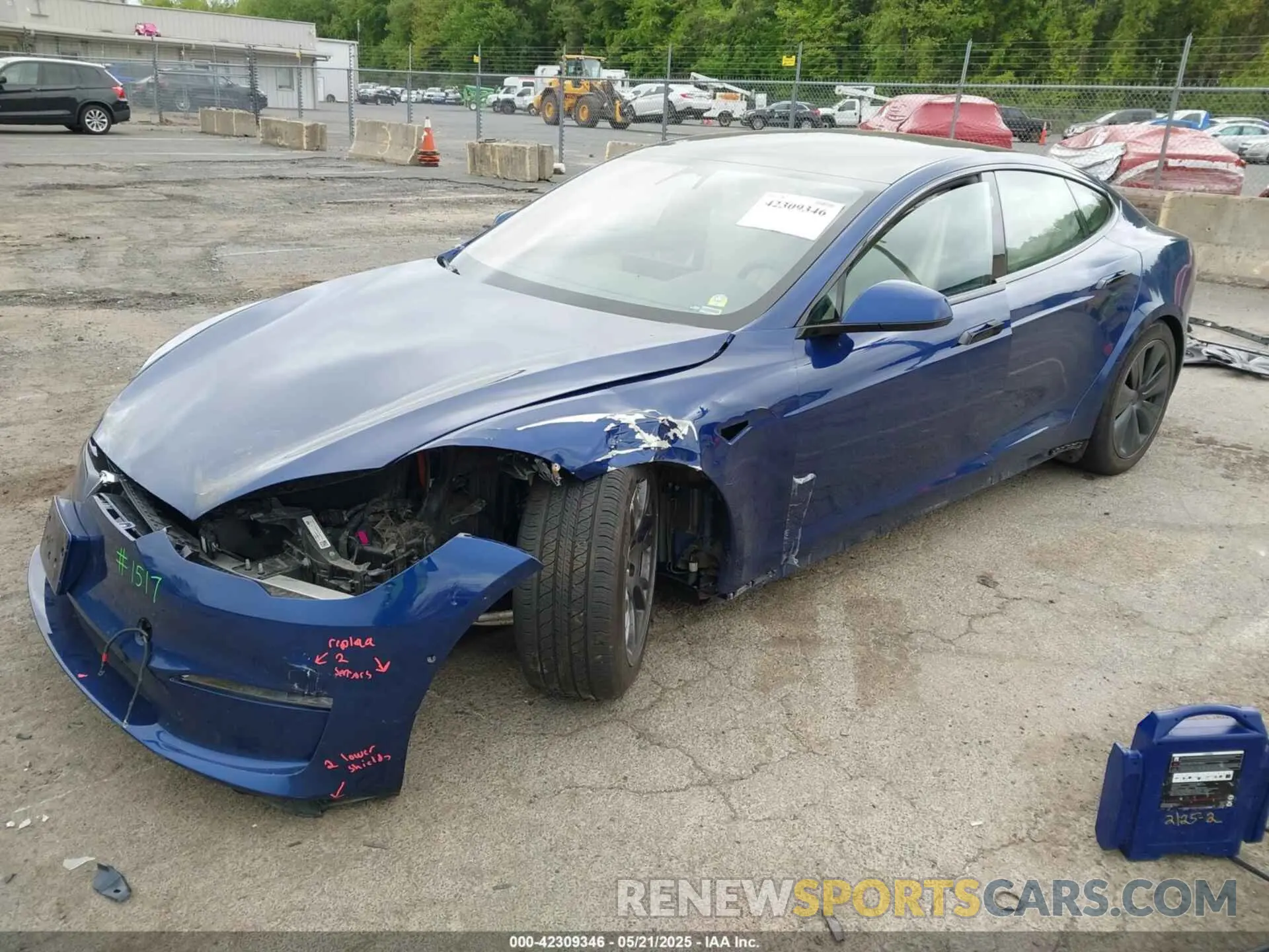 2 Photograph of a damaged car 5YJSA1E54MF455554 TESLA MODEL S 2021