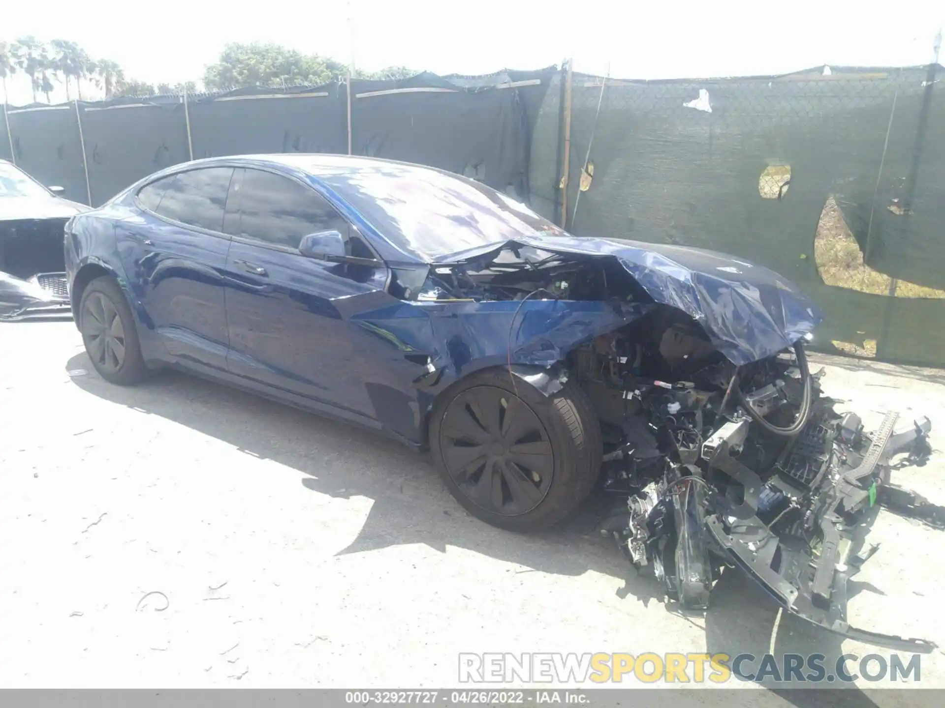 1 Photograph of a damaged car 5YJSA1E55MF454753 TESLA MODEL S 2021