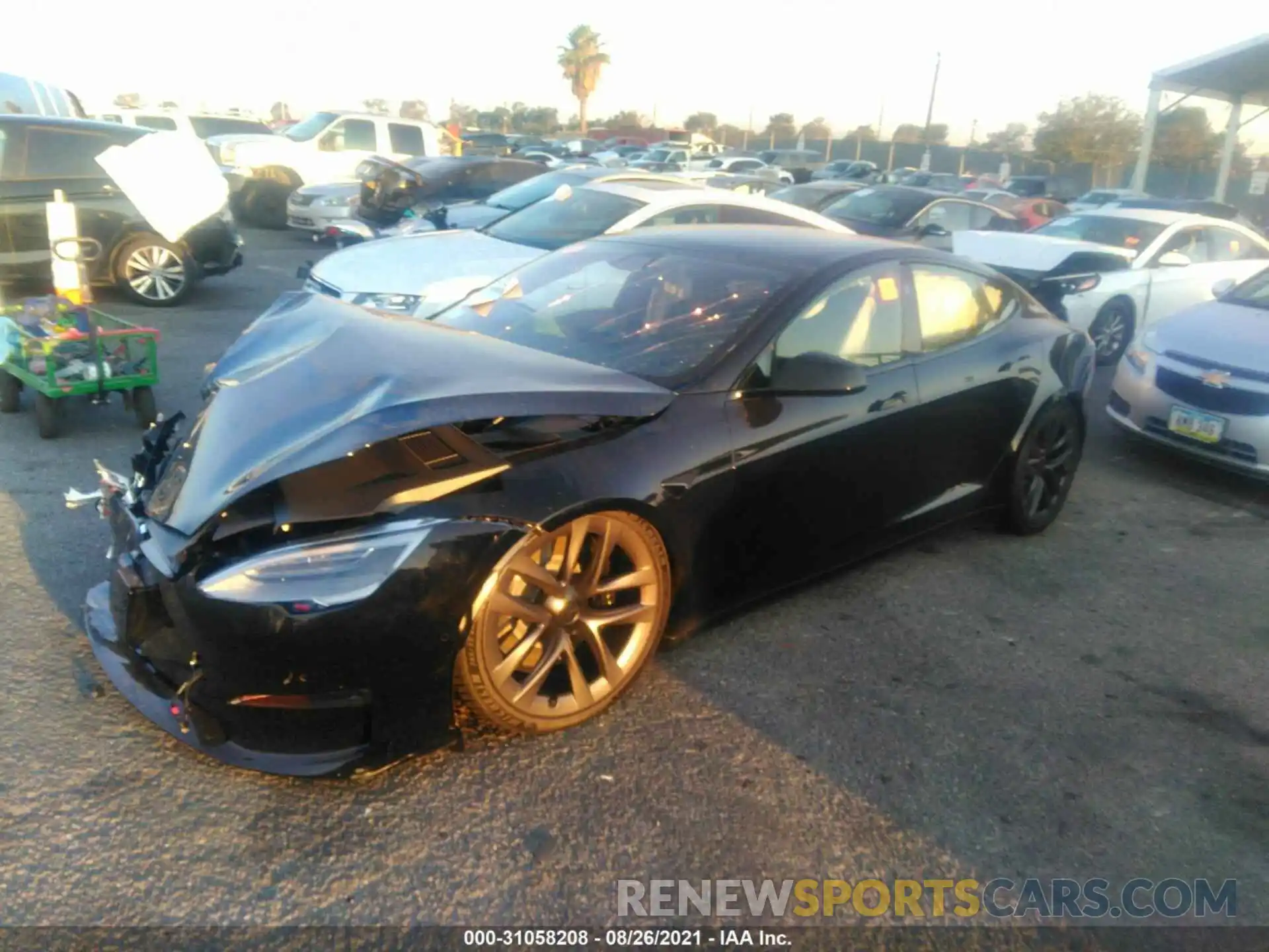 2 Photograph of a damaged car 5YJSA1E57MF436187 TESLA MODEL S 2021