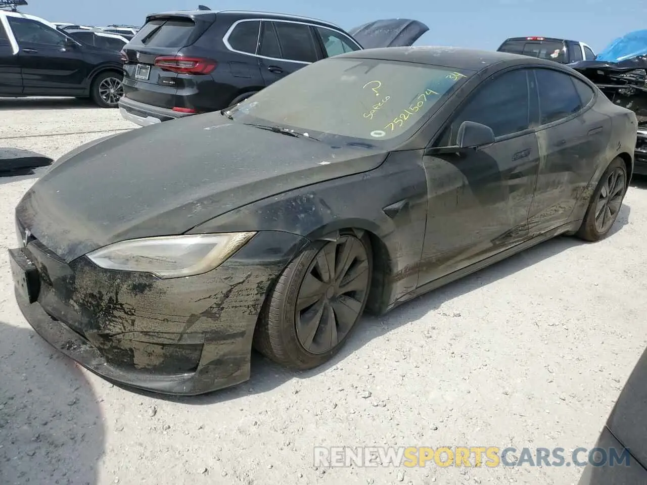 1 Photograph of a damaged car 5YJSA1E57MF454429 TESLA MODEL S 2021