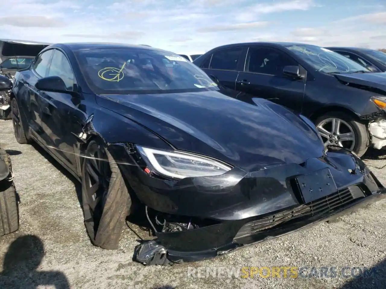 1 Photograph of a damaged car 5YJSA1E59MF439561 TESLA MODEL S 2021