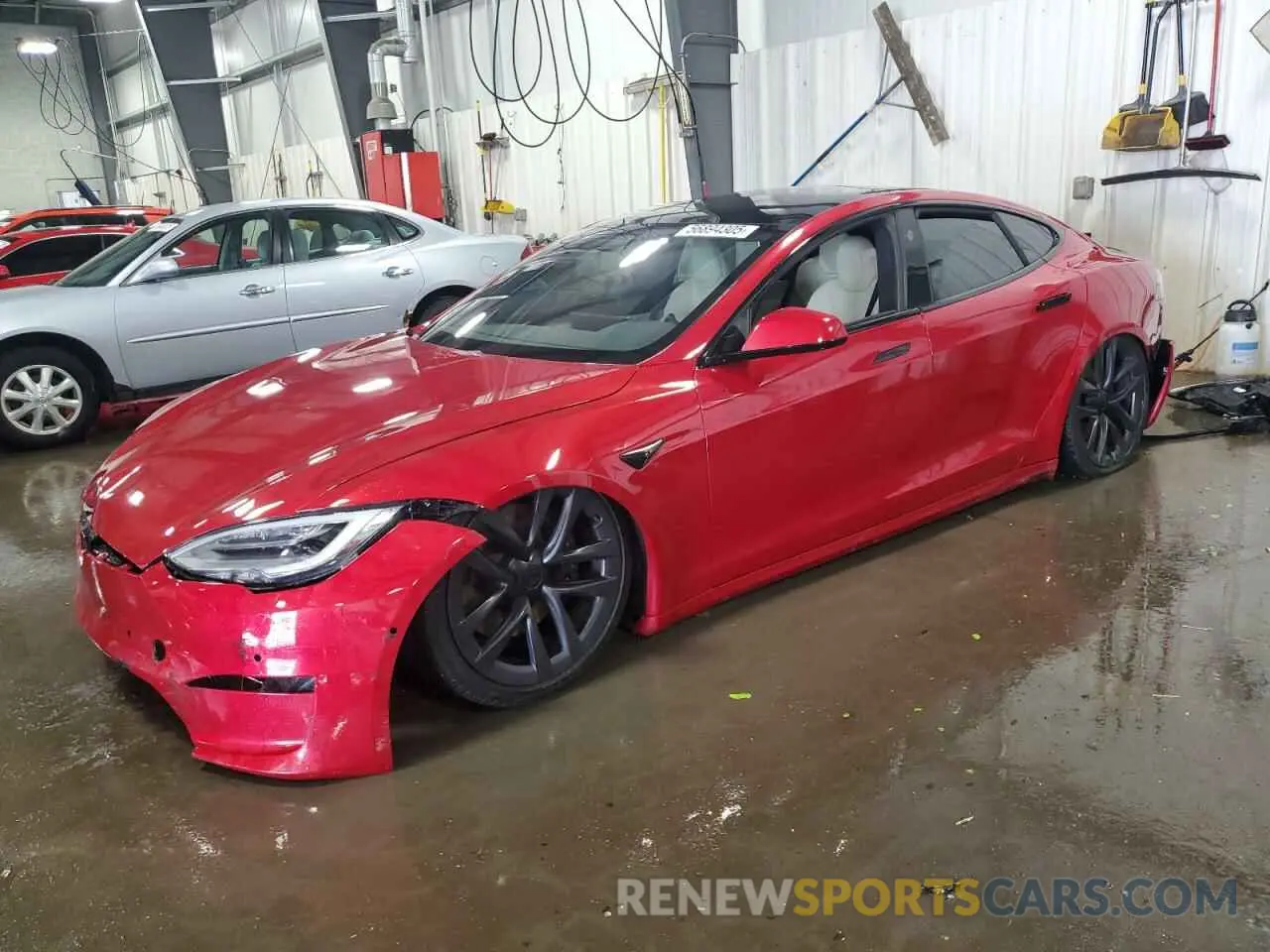 1 Photograph of a damaged car 5YJSA1E59MF455260 TESLA MODEL S 2021