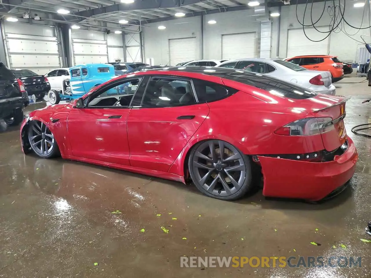2 Photograph of a damaged car 5YJSA1E59MF455260 TESLA MODEL S 2021