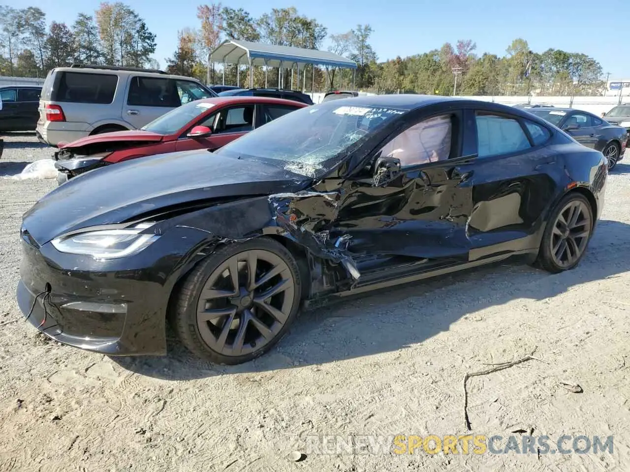 1 Photograph of a damaged car 5YJSA1E5XMF433431 TESLA MODEL S 2021