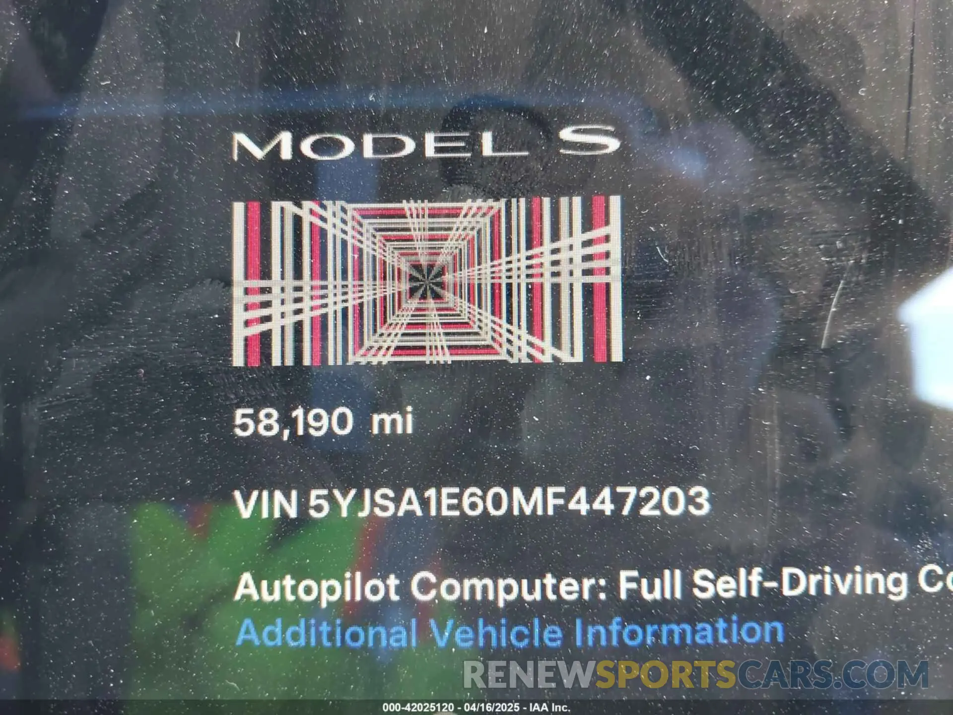15 Photograph of a damaged car 5YJSA1E60MF447203 TESLA MODEL S 2021