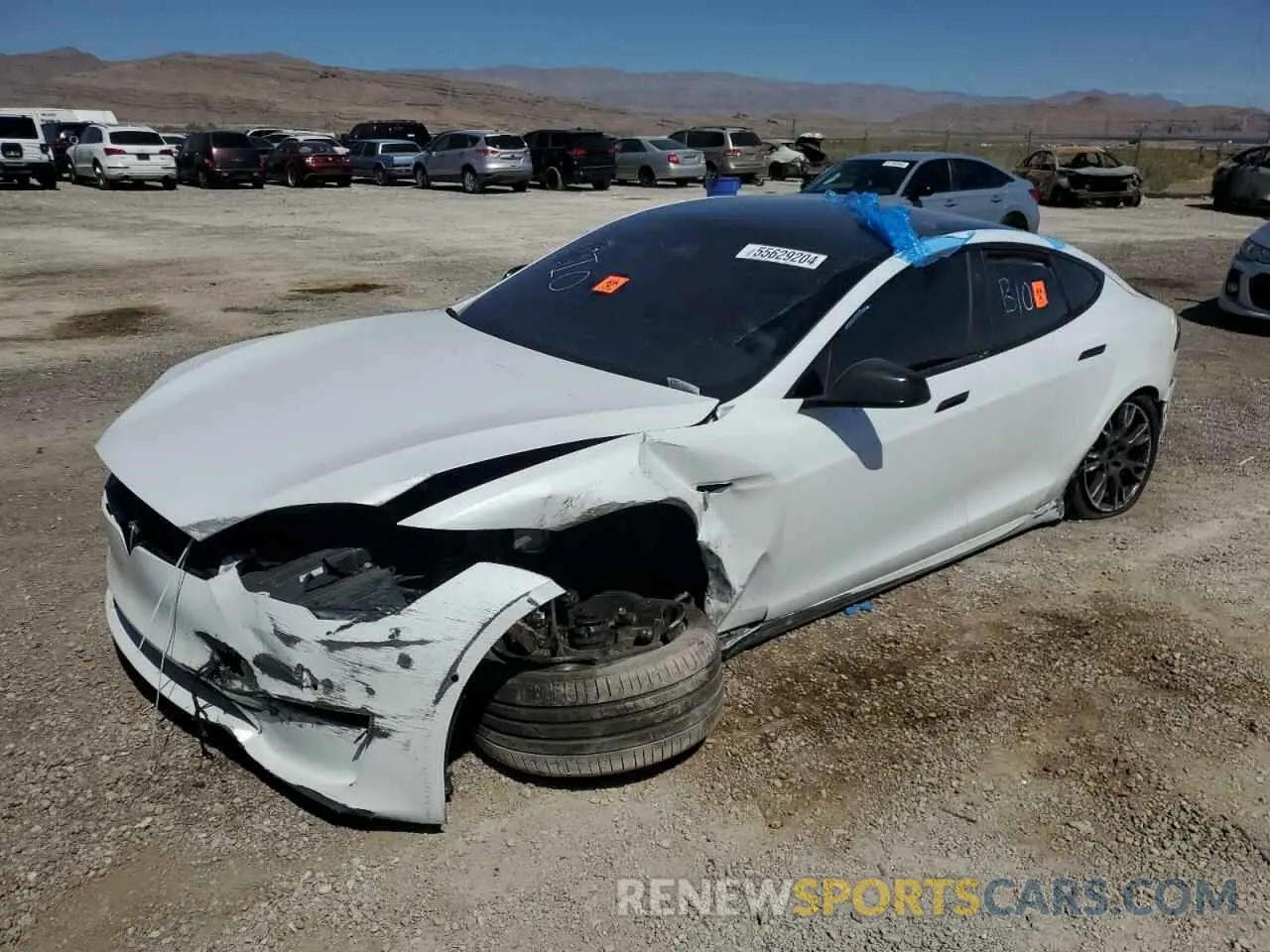 1 Photograph of a damaged car 5YJSA1E62MF442617 TESLA MODEL S 2021