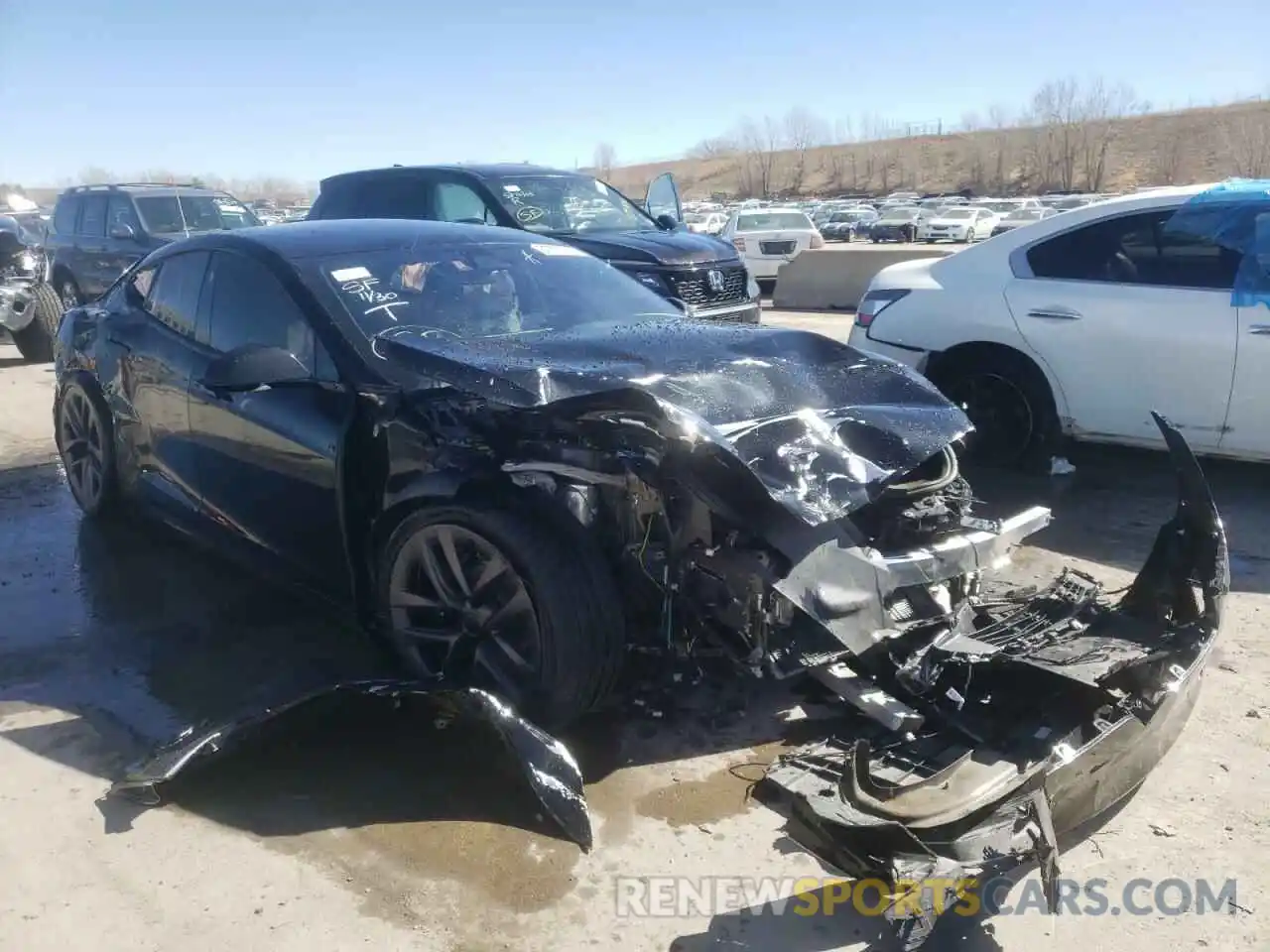 1 Photograph of a damaged car 5YJSA1E63MF433229 TESLA MODEL S 2021