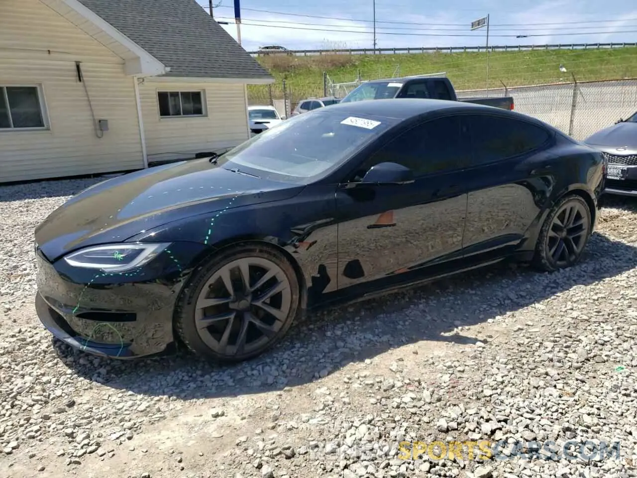 1 Photograph of a damaged car 5YJSA1E63MF451391 TESLA MODEL S 2021