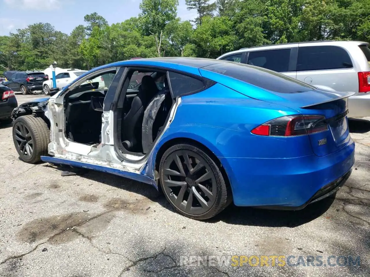 2 Photograph of a damaged car 5YJSA1E64MF438794 TESLA MODEL S 2021