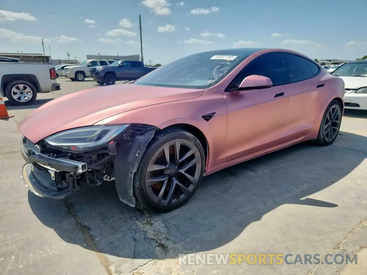1 Photograph of a damaged car 5YJSA1E66MF438201 TESLA MODEL S 2021