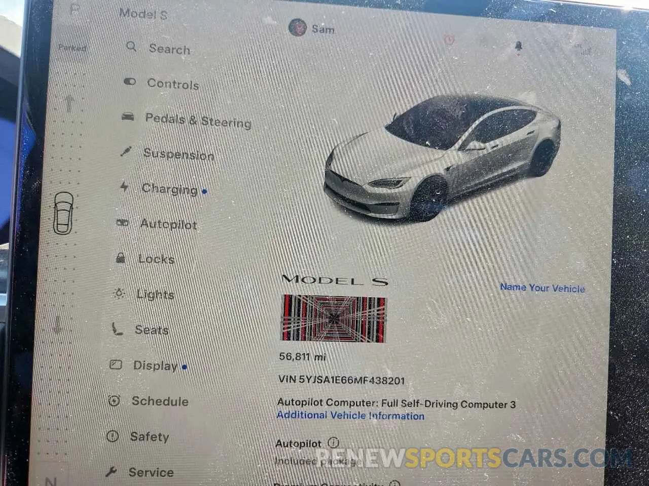 9 Photograph of a damaged car 5YJSA1E66MF438201 TESLA MODEL S 2021