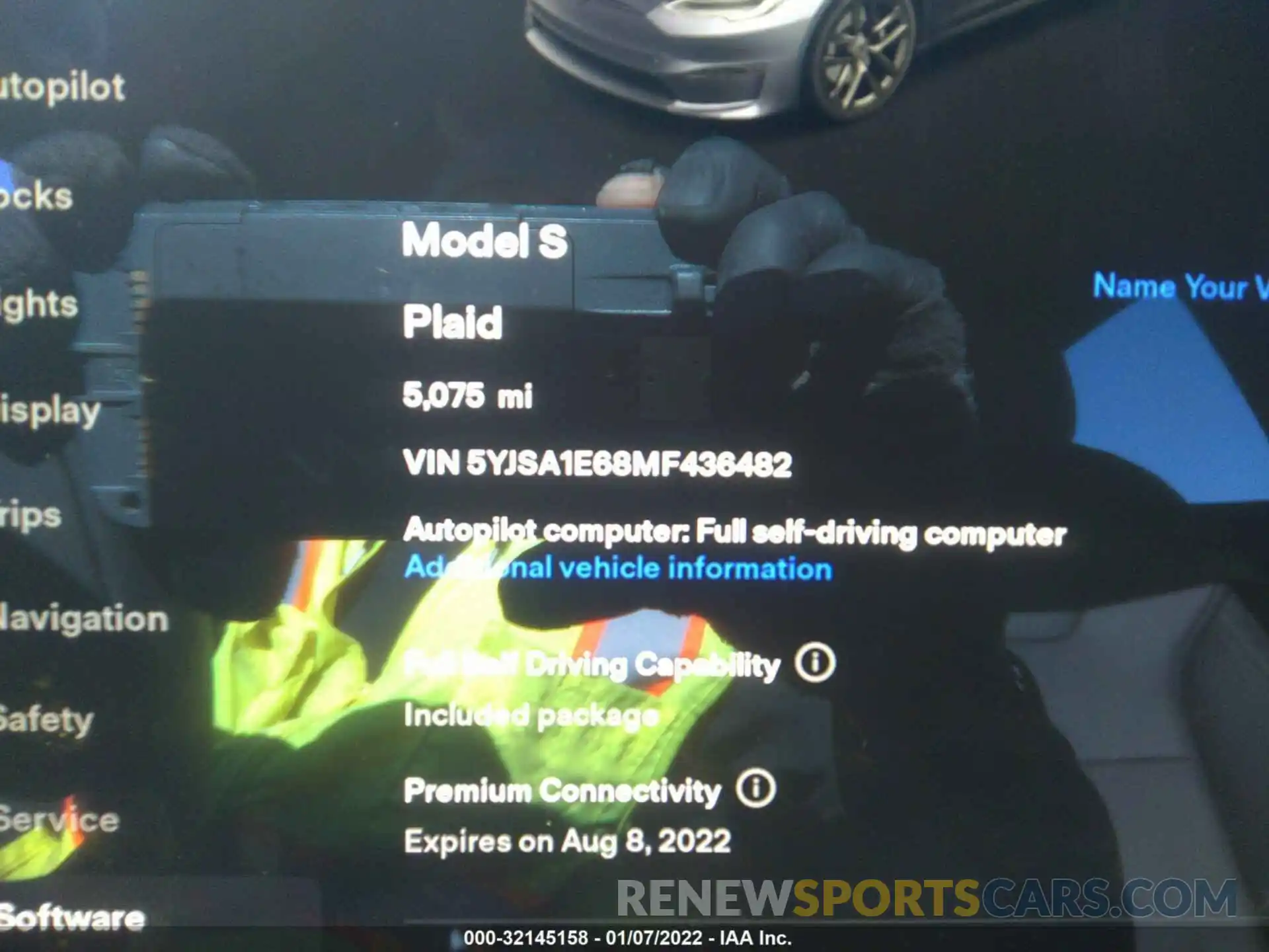 7 Photograph of a damaged car 5YJSA1E68MF436482 TESLA MODEL S 2021