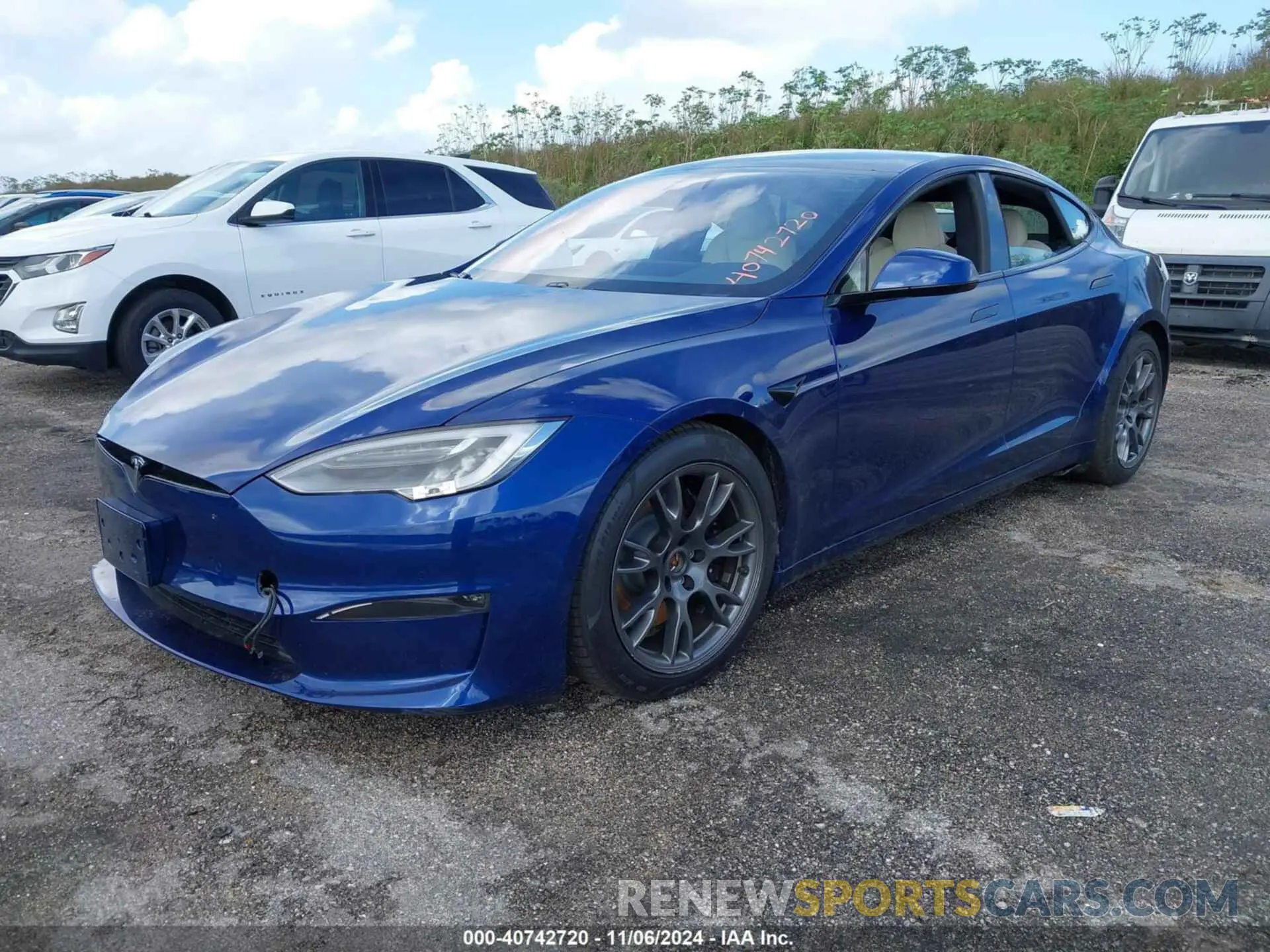 2 Photograph of a damaged car 5YJSA1E68MF451970 TESLA MODEL S 2021