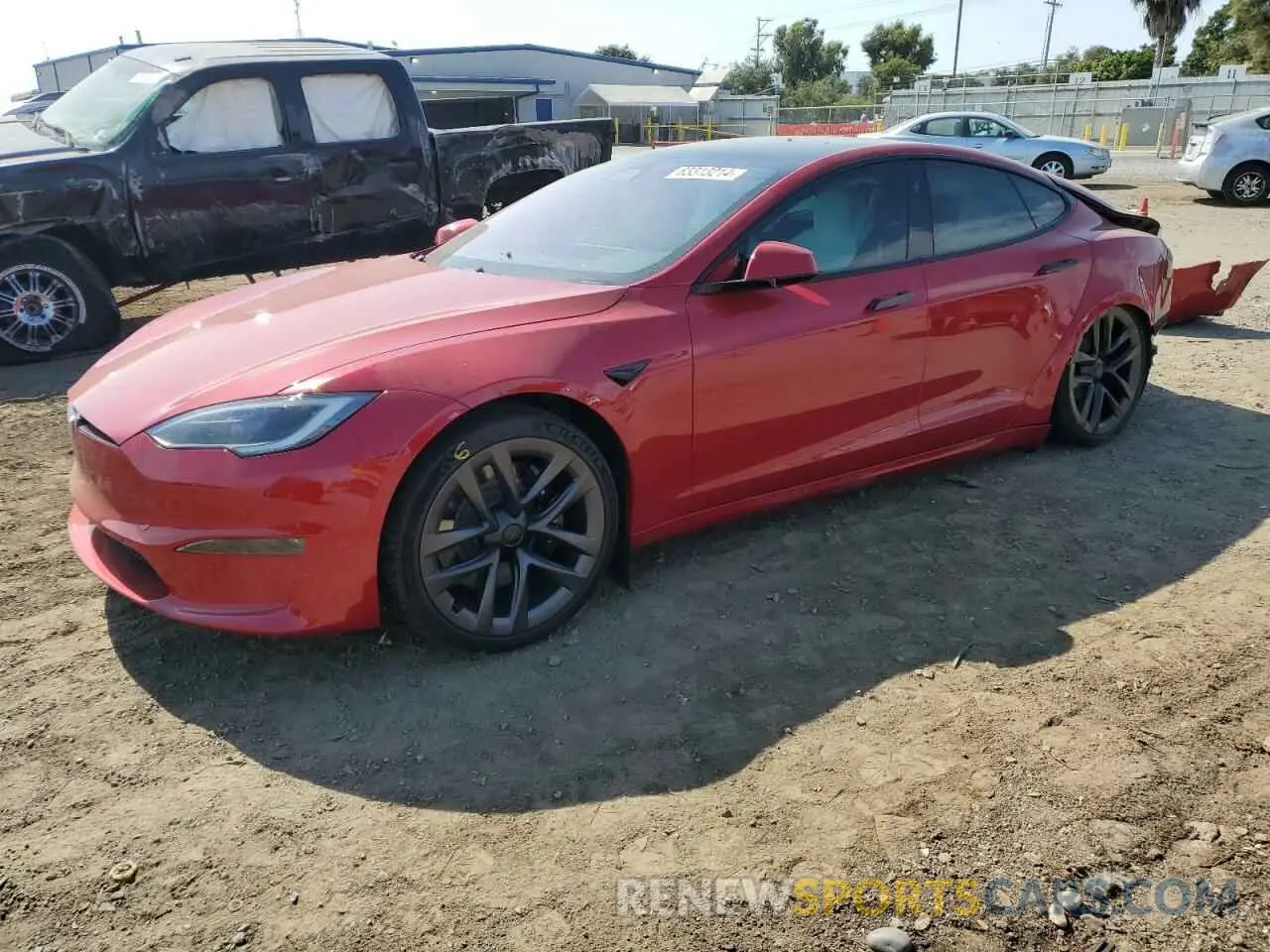 1 Photograph of a damaged car 5YJSA1E50NF475429 TESLA MODEL S 2022
