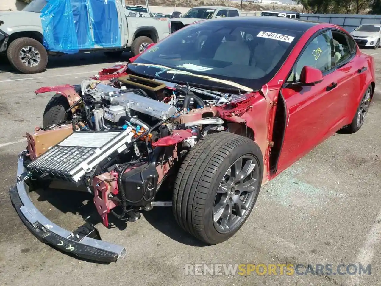 2 Photograph of a damaged car 5YJSA1E51NF469722 TESLA MODEL S 2022